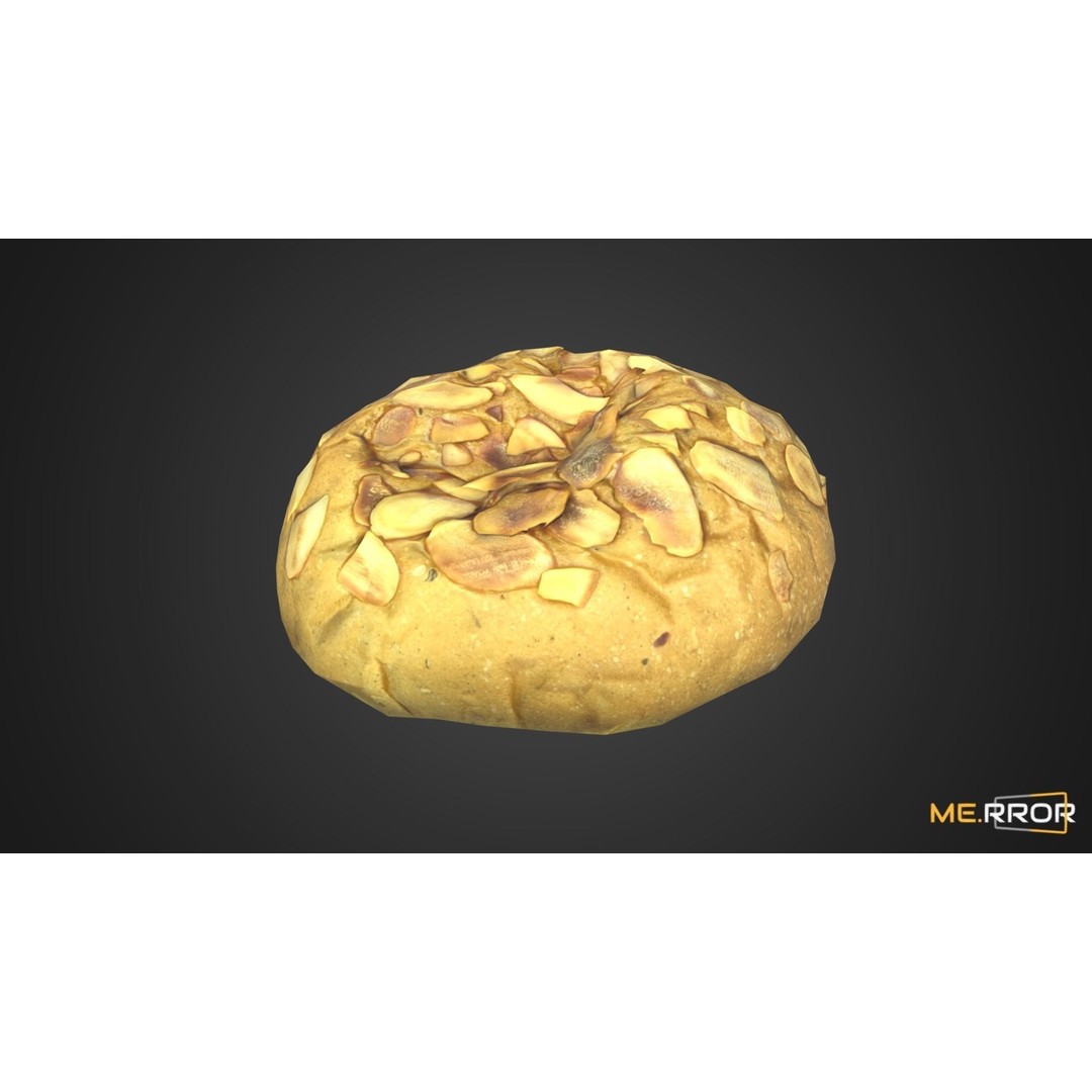 Almond Bread 3D Model – Low Poly Game-Ready Asset, FBX & OBJ - View 4