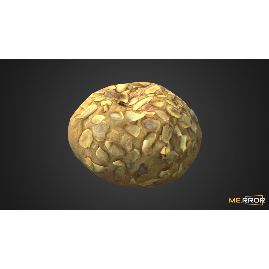 Almond Bread 3D Model – Low Poly Game-Ready Asset, FBX & OBJ - View 5