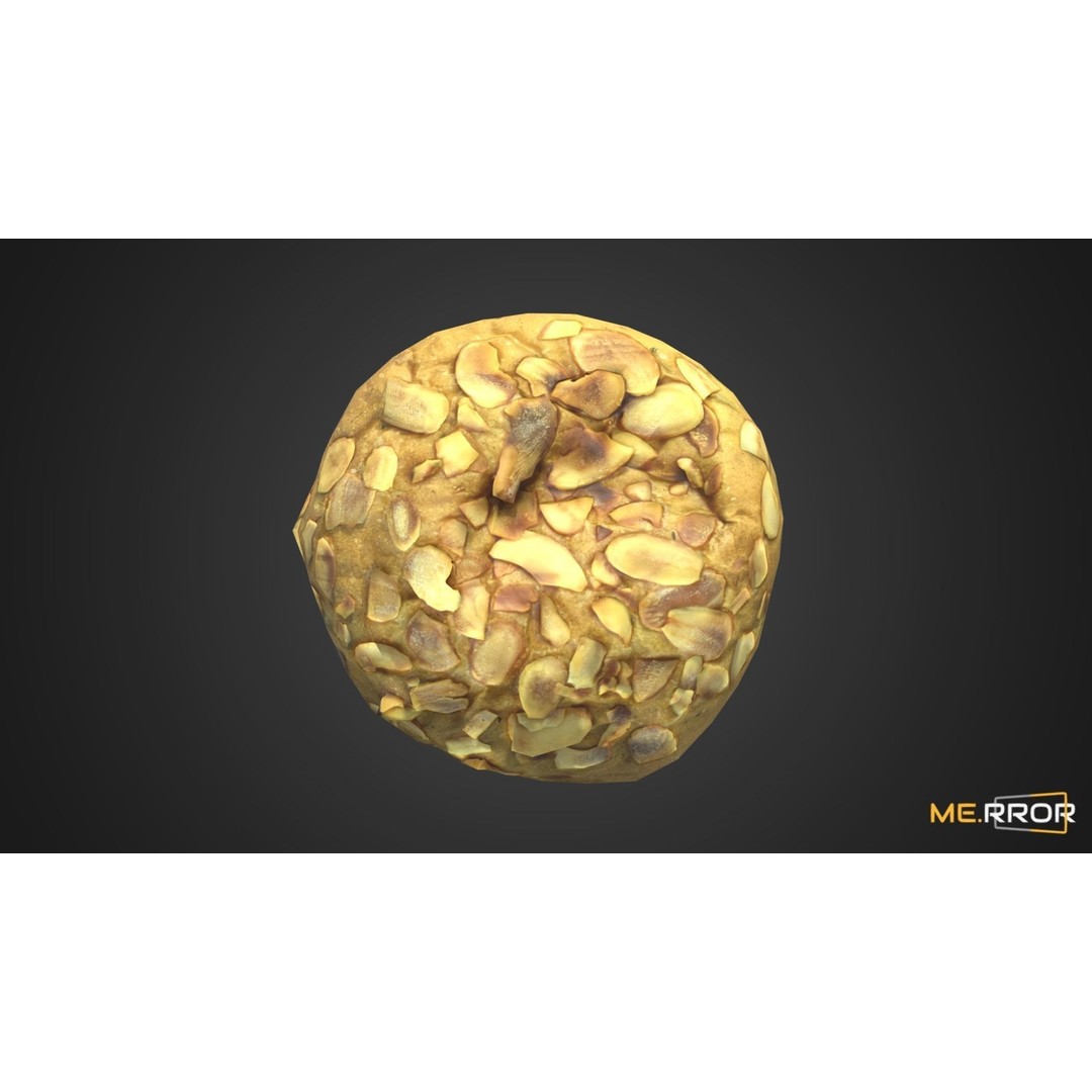 Almond Bread 3D Model – Low Poly Game-Ready Asset, FBX & OBJ - View 6