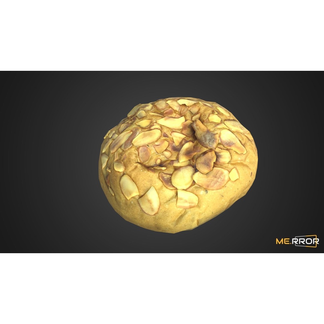 Almond Bread 3D Model – Low Poly Game-Ready Asset, FBX & OBJ - View 7