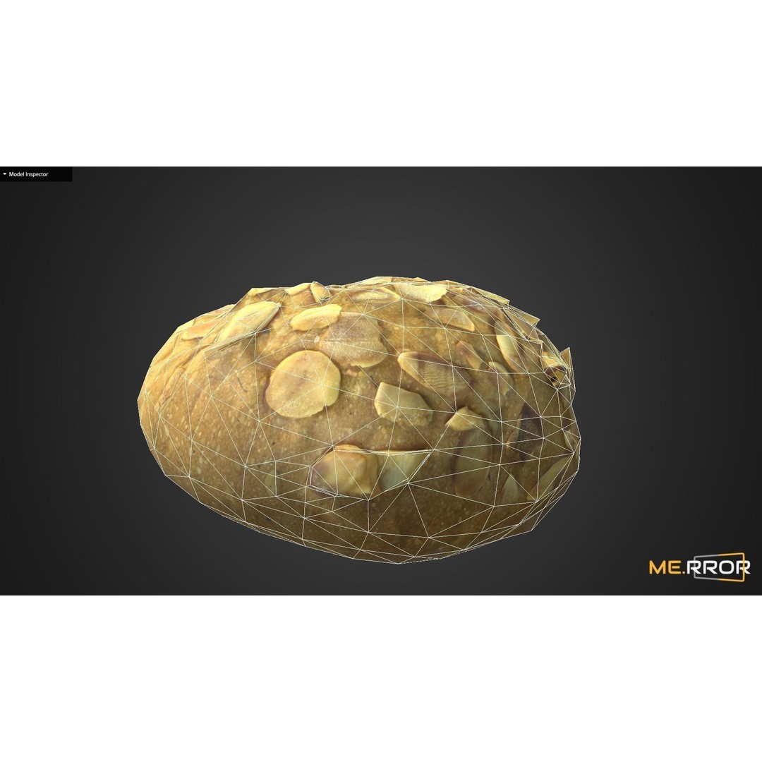 Almond Bread 3D Model – Low Poly Game-Ready Asset, FBX & OBJ - View 9
