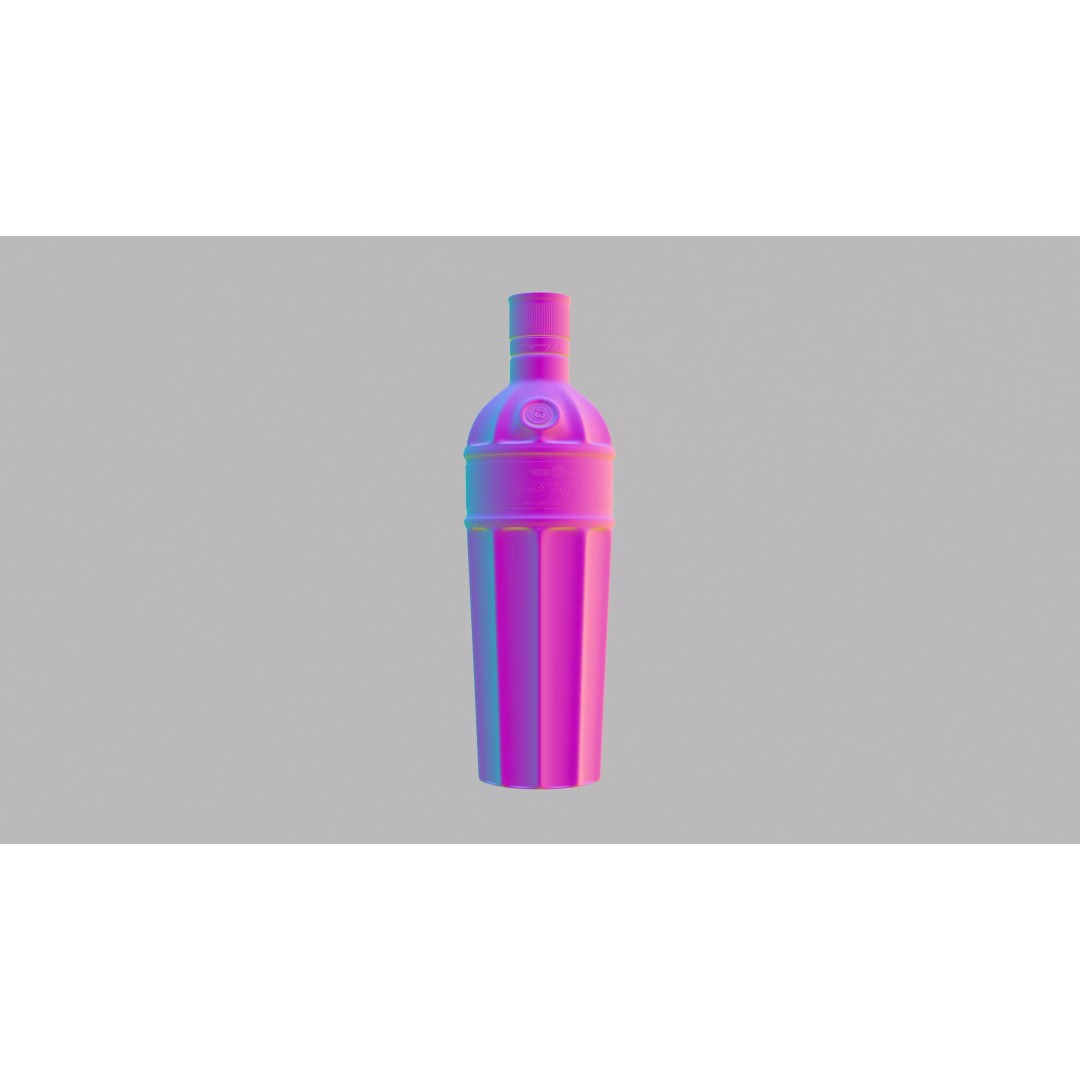 Tanqueray Ten 3D Model – Old Design Gin Bottle, PBR Textures - View 10