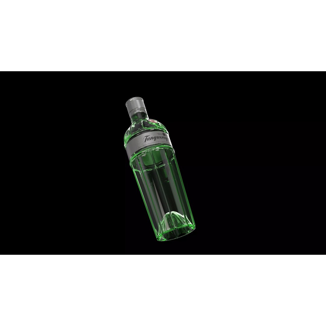 Tanqueray Ten 3D Model – Old Design Gin Bottle, PBR Textures - View 11