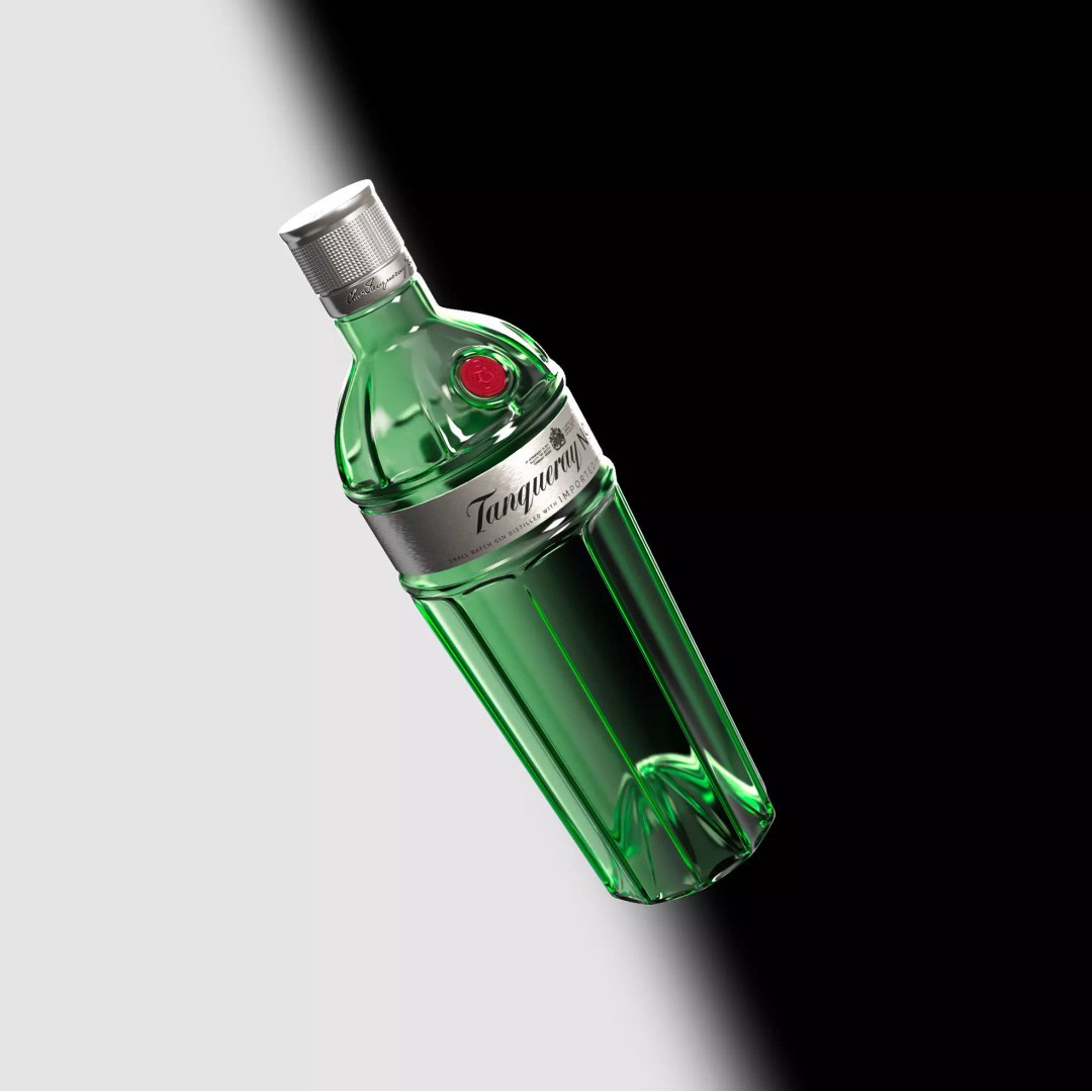 Tanqueray Ten 3D Model – Old Design Gin Bottle, PBR Textures - View 2