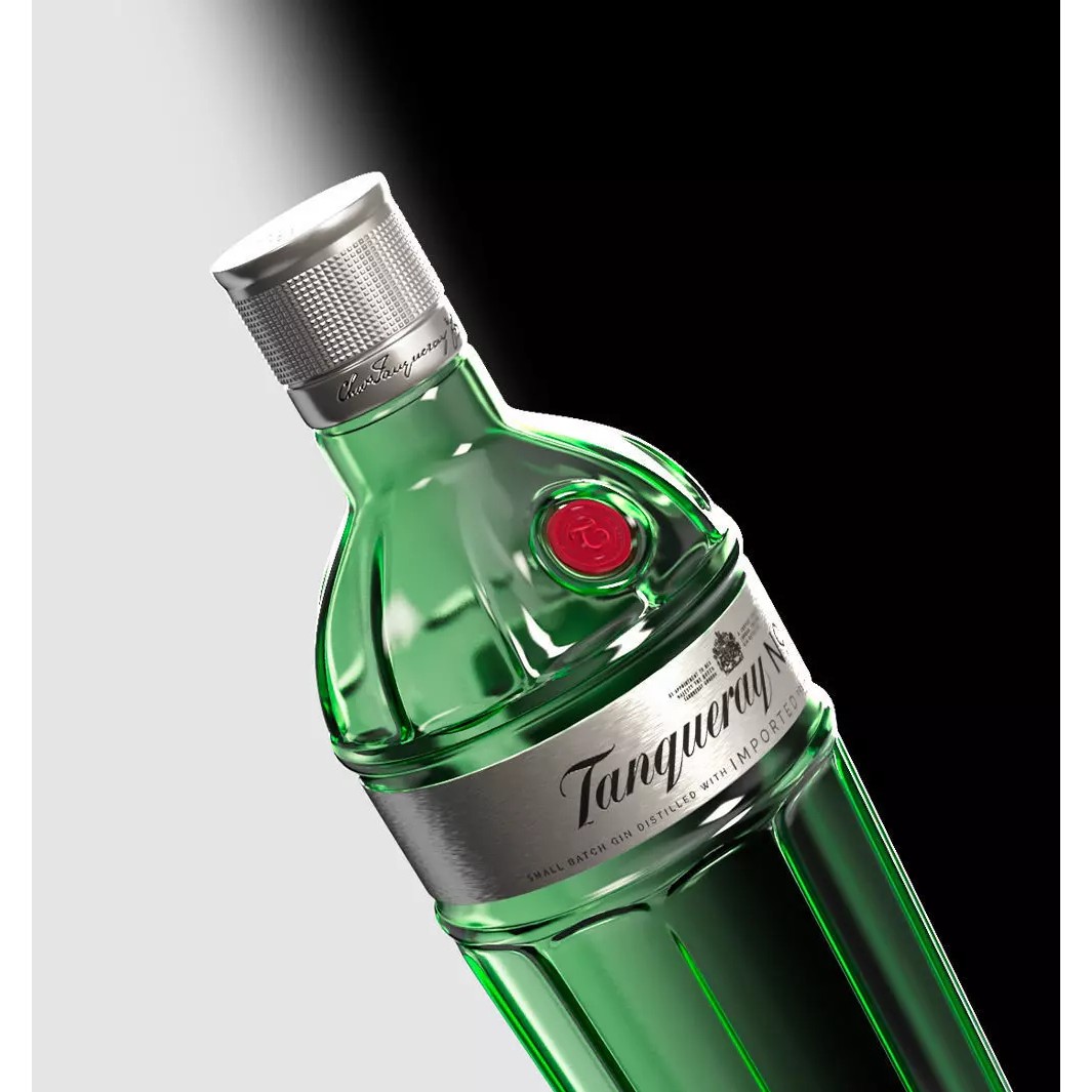 Tanqueray Ten 3D Model – Old Design Gin Bottle, PBR Textures - View 3