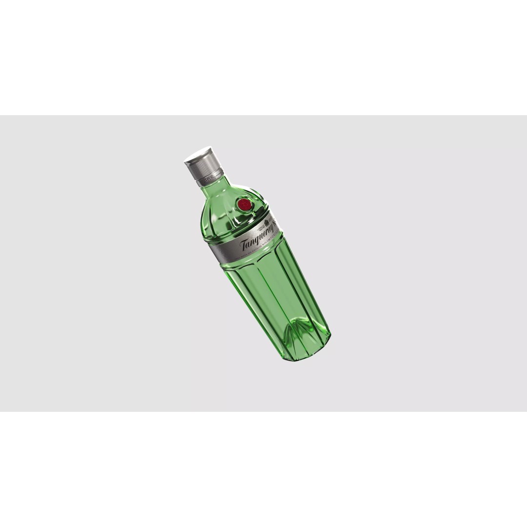 Tanqueray Ten 3D Model – Old Design Gin Bottle, PBR Textures - View 4