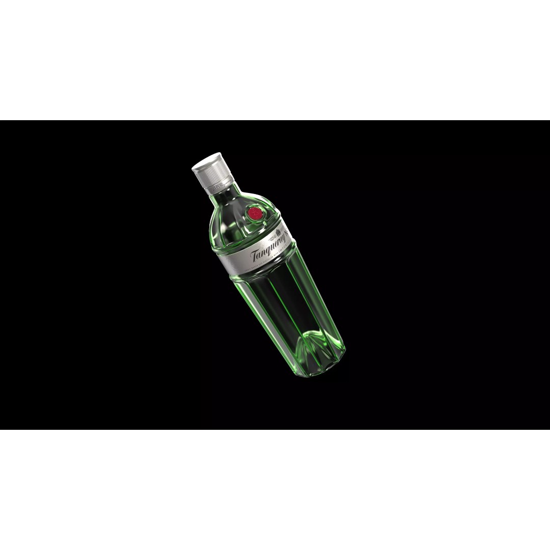 Tanqueray Ten 3D Model – Old Design Gin Bottle, PBR Textures - View 6