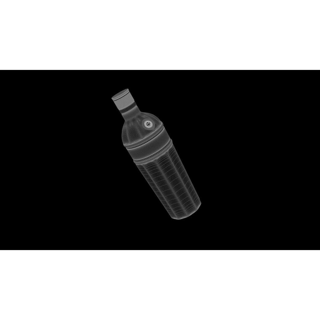 Tanqueray Ten 3D Model – Old Design Gin Bottle, PBR Textures - View 7