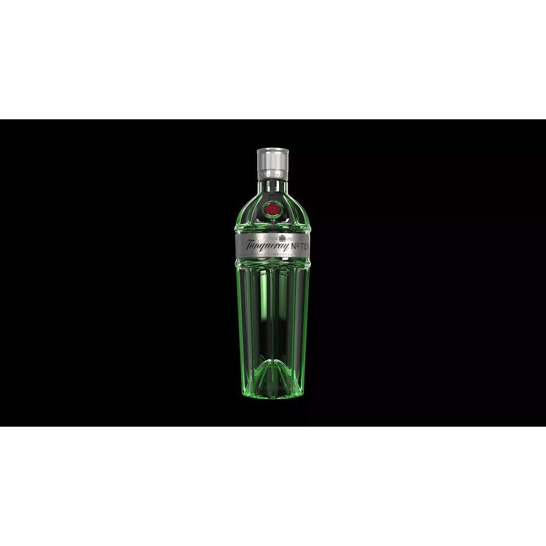 Tanqueray Ten 3D Model – Old Design Gin Bottle, PBR Textures - View 9
