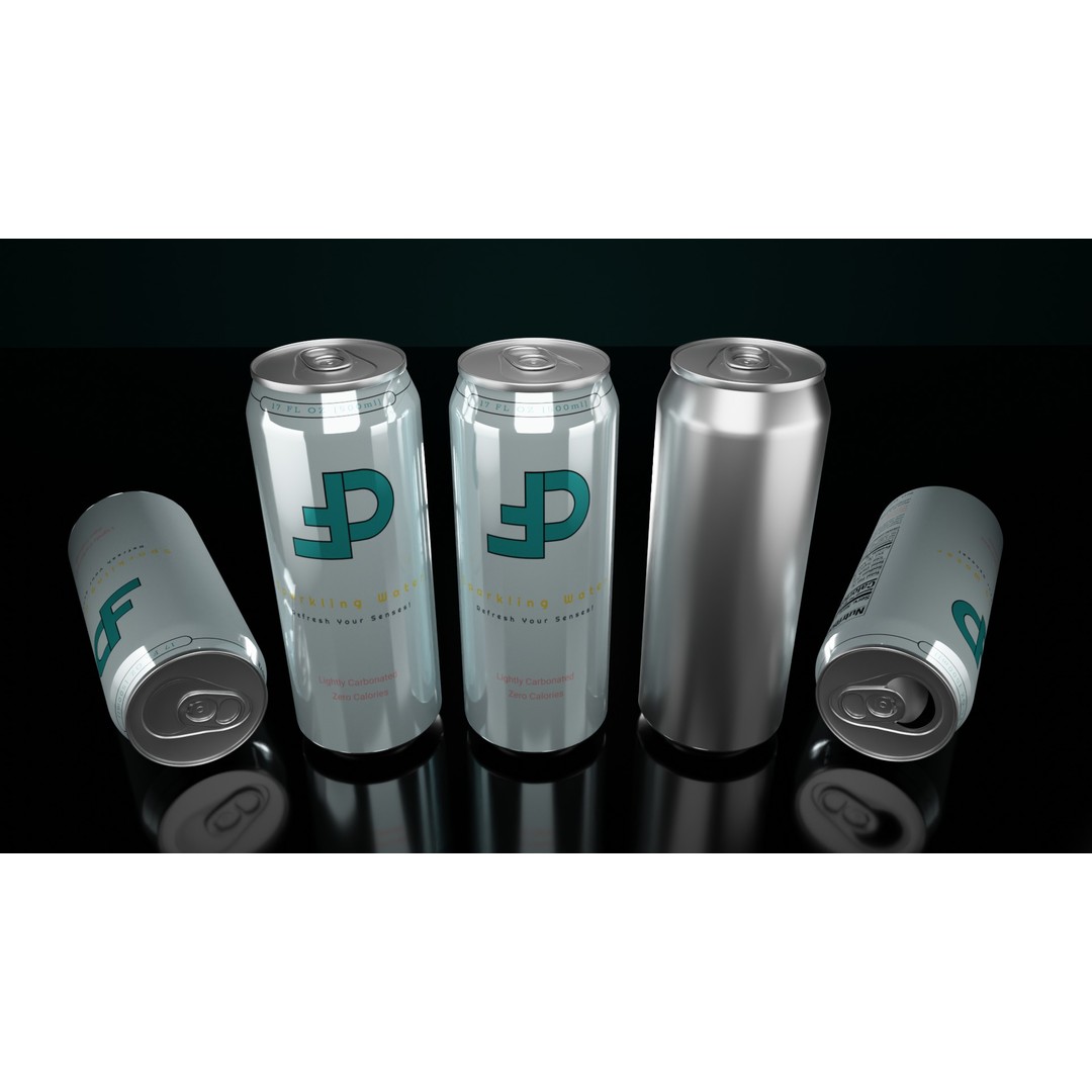 Realistic 500ml Beverage Can 3D Model – Low Poly PBR Asset, FBX, Blender - View 12