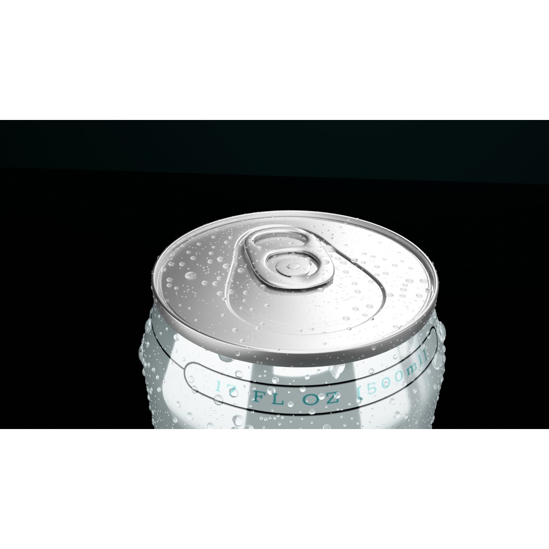 Realistic 500ml Beverage Can 3D Model – Low Poly PBR Asset, FBX, Blender - View 6