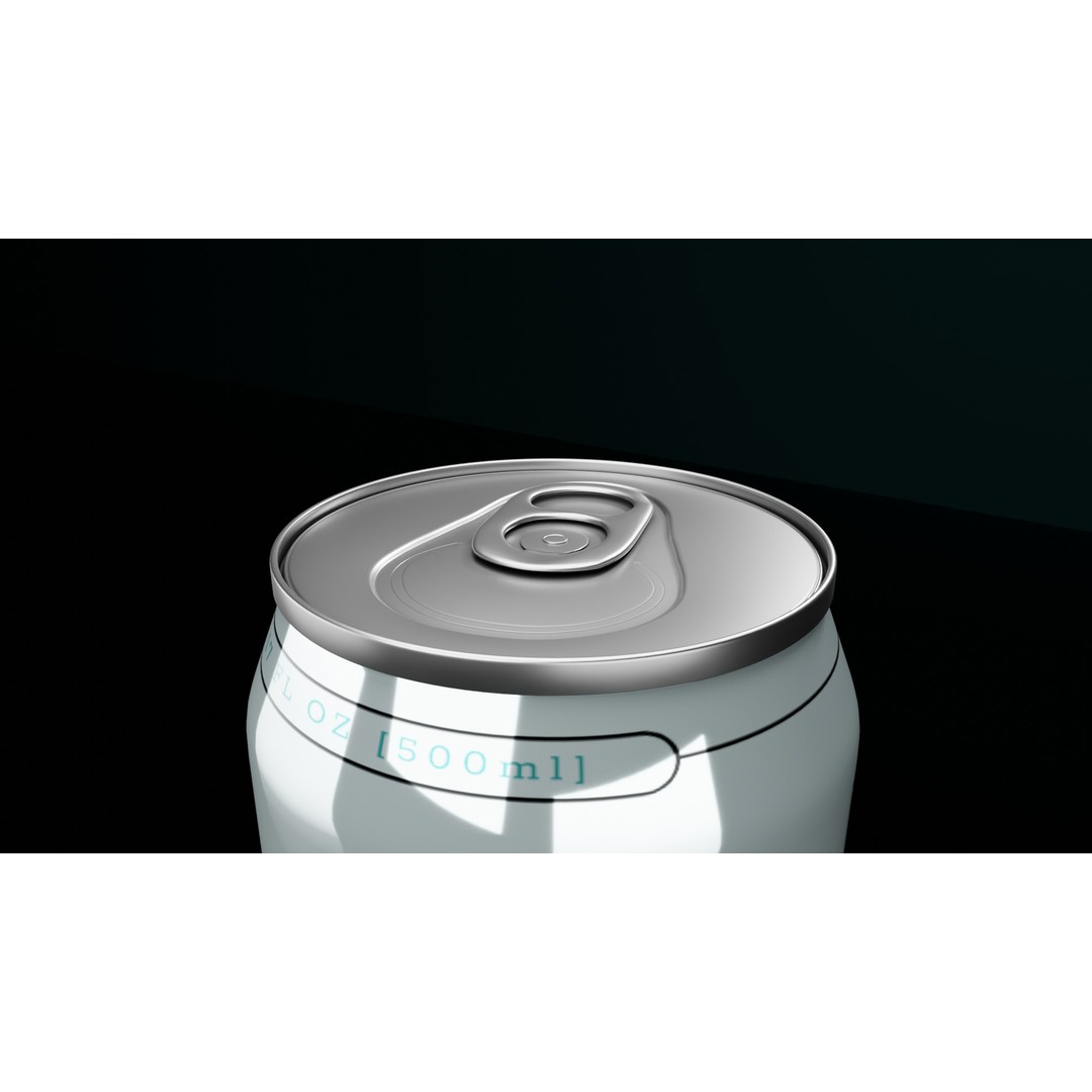 Realistic 500ml Beverage Can 3D Model – Low Poly PBR Asset, FBX, Blender - View 8
