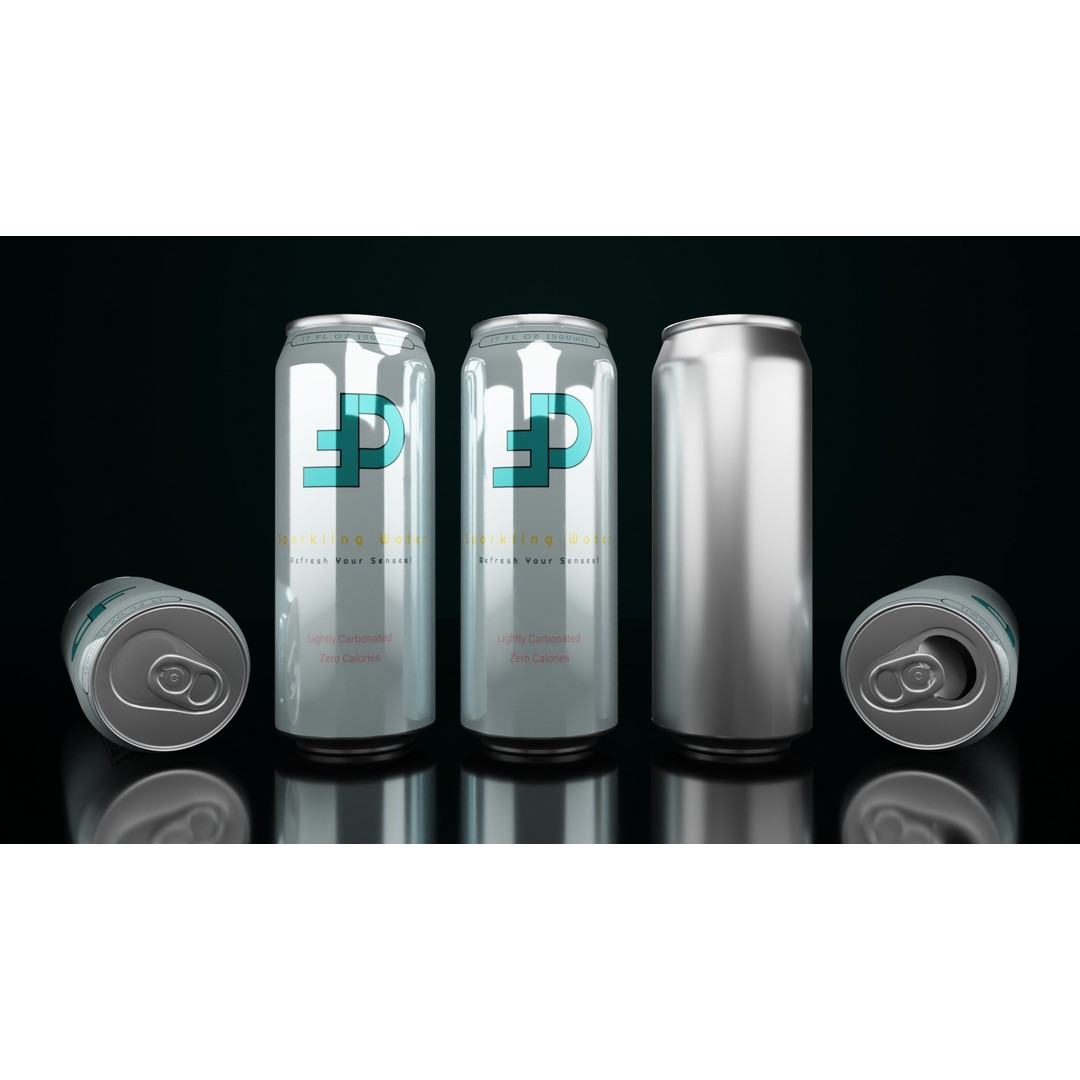 Realistic 500ml Beverage Can 3D Model – Low Poly PBR Asset, FBX, Blender - View 9