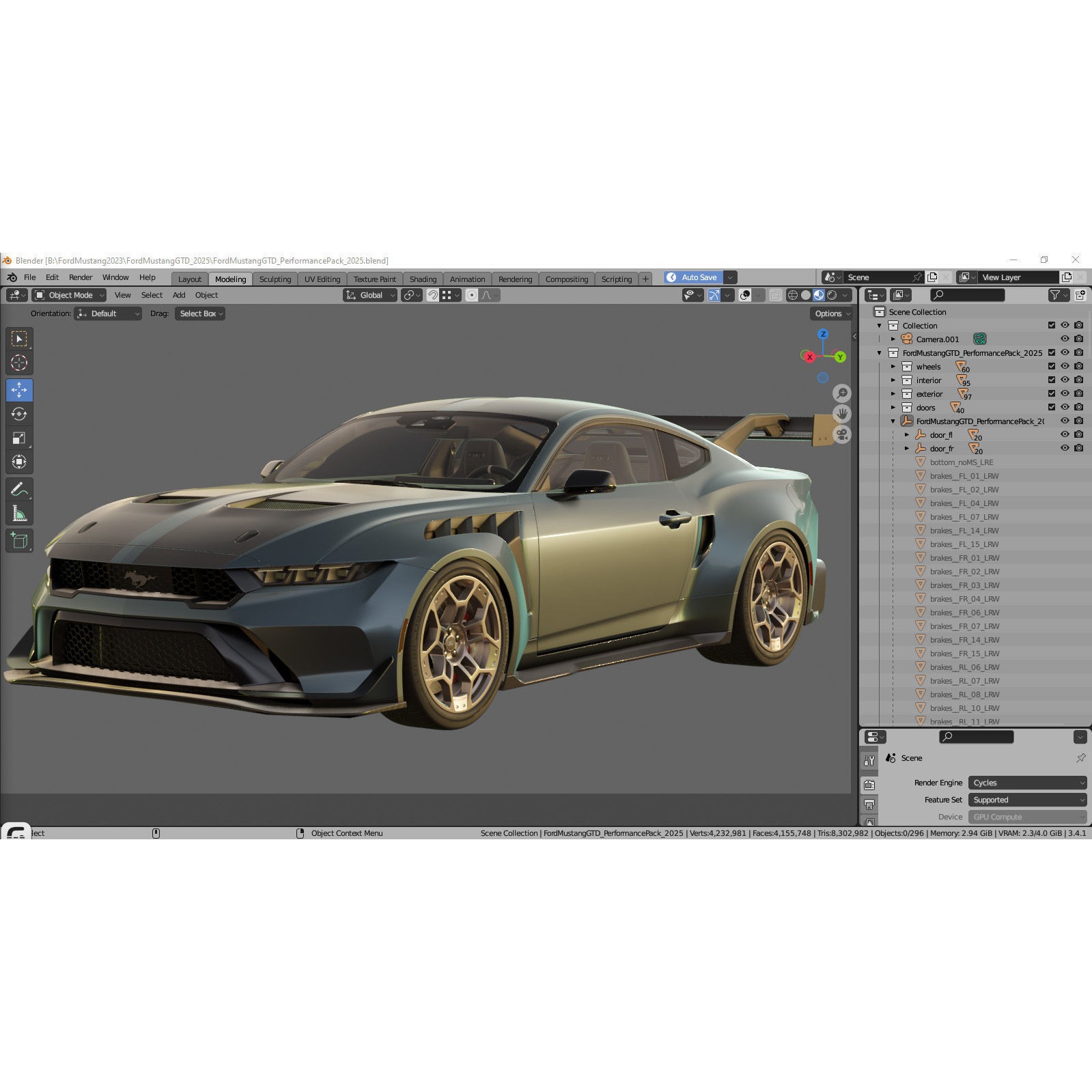 Mustang GTD 2025 - Detailed Game-Ready 3D Model - View 42