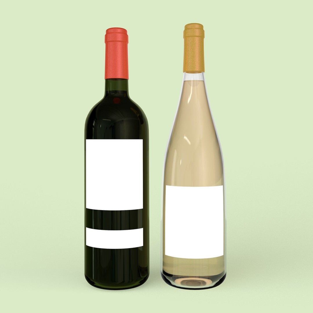 Wine Bottles 3D Model – Realistic Glass Beverage Asset, FBX, OBJ - View 6