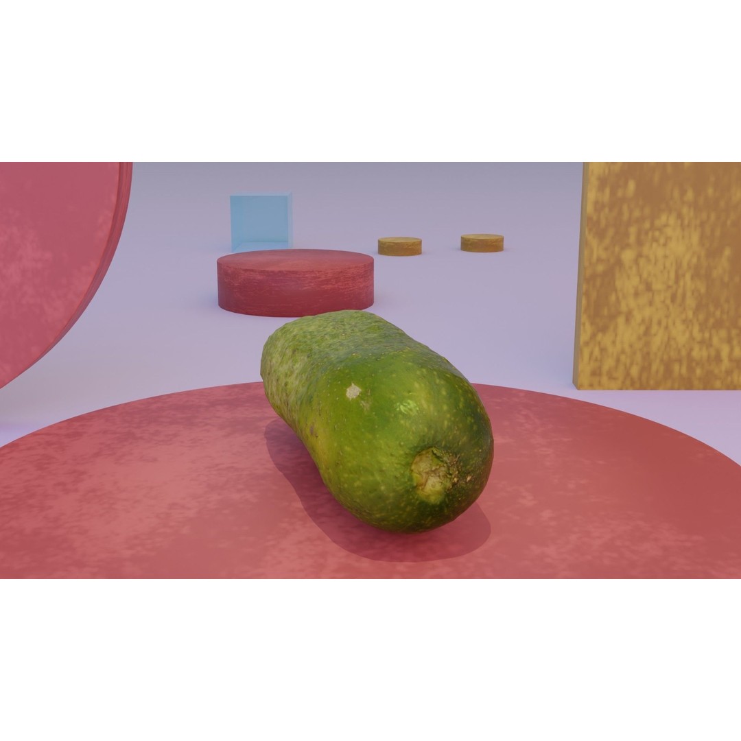 Cucumber 3D Model – Low Poly Photorealistic Vegetable, FBX, OBJ - View 11