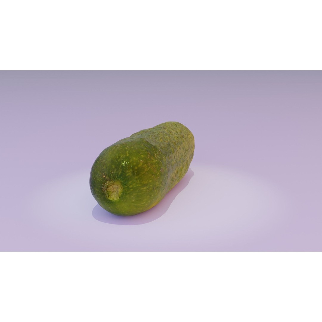 Cucumber 3D Model – Low Poly Photorealistic Vegetable, FBX, OBJ - View 20