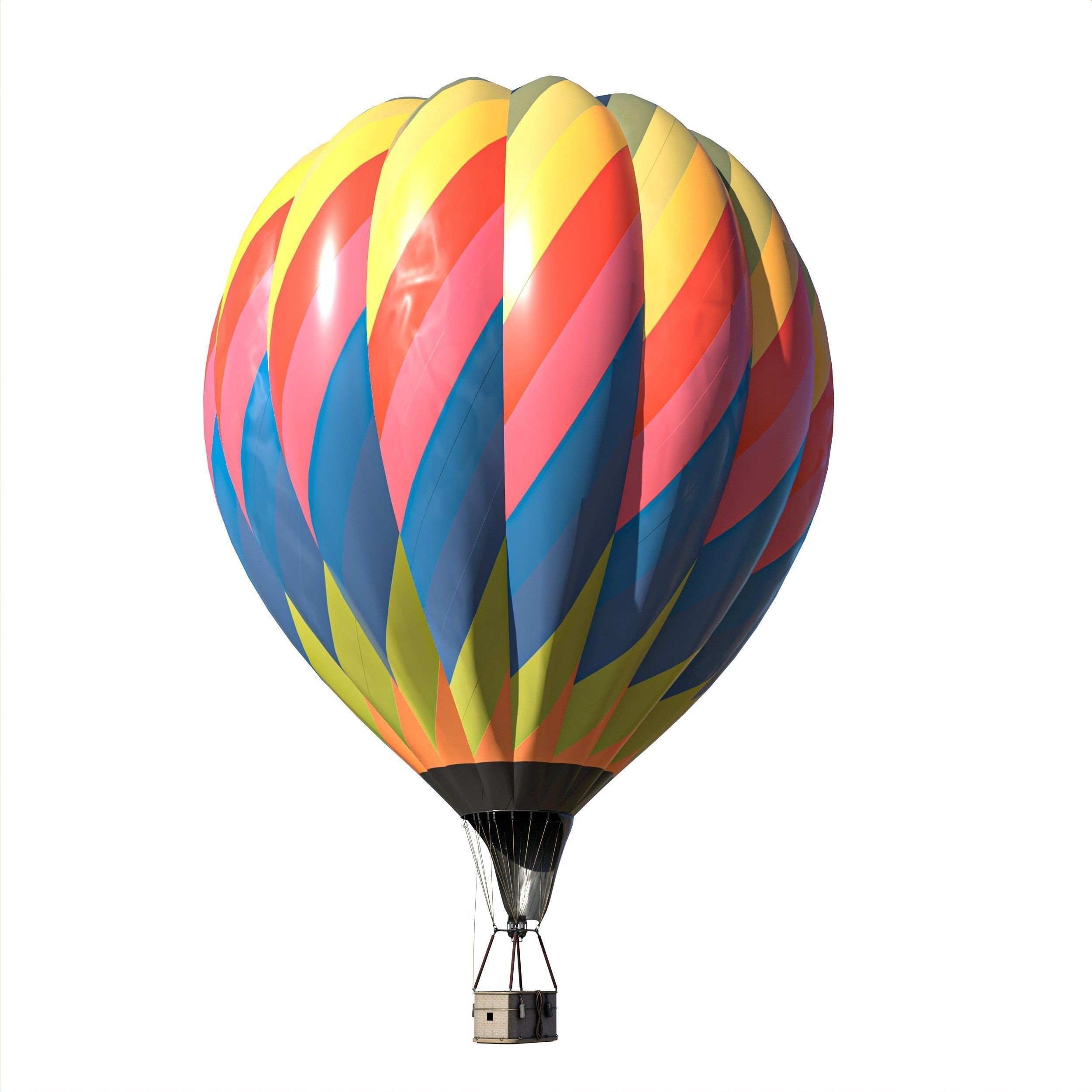 Hot Air Balloons - Low-Poly Game-Ready 3D Model - View 10