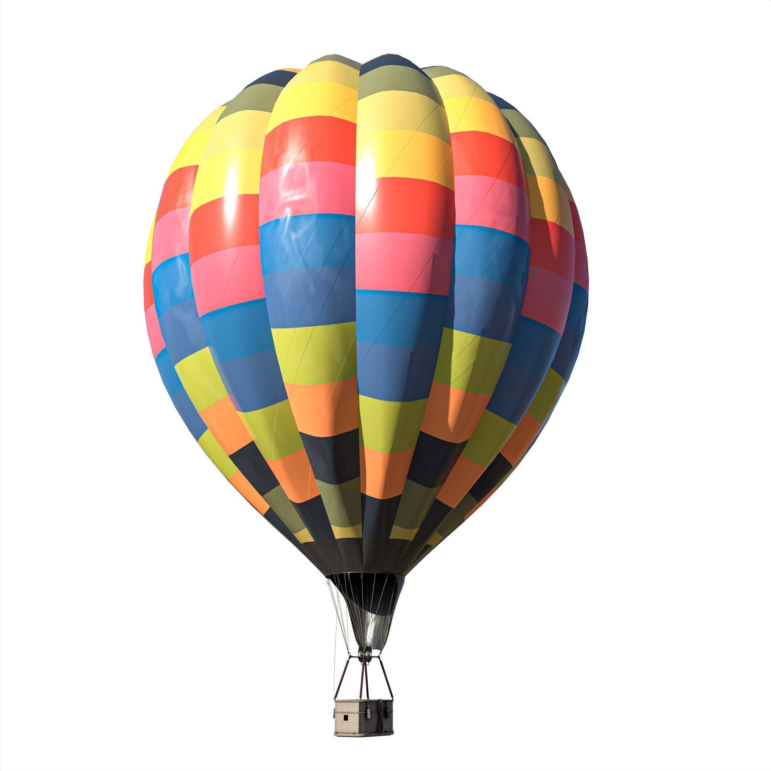 Hot Air Balloons - Low-Poly Game-Ready 3D Model - View 14