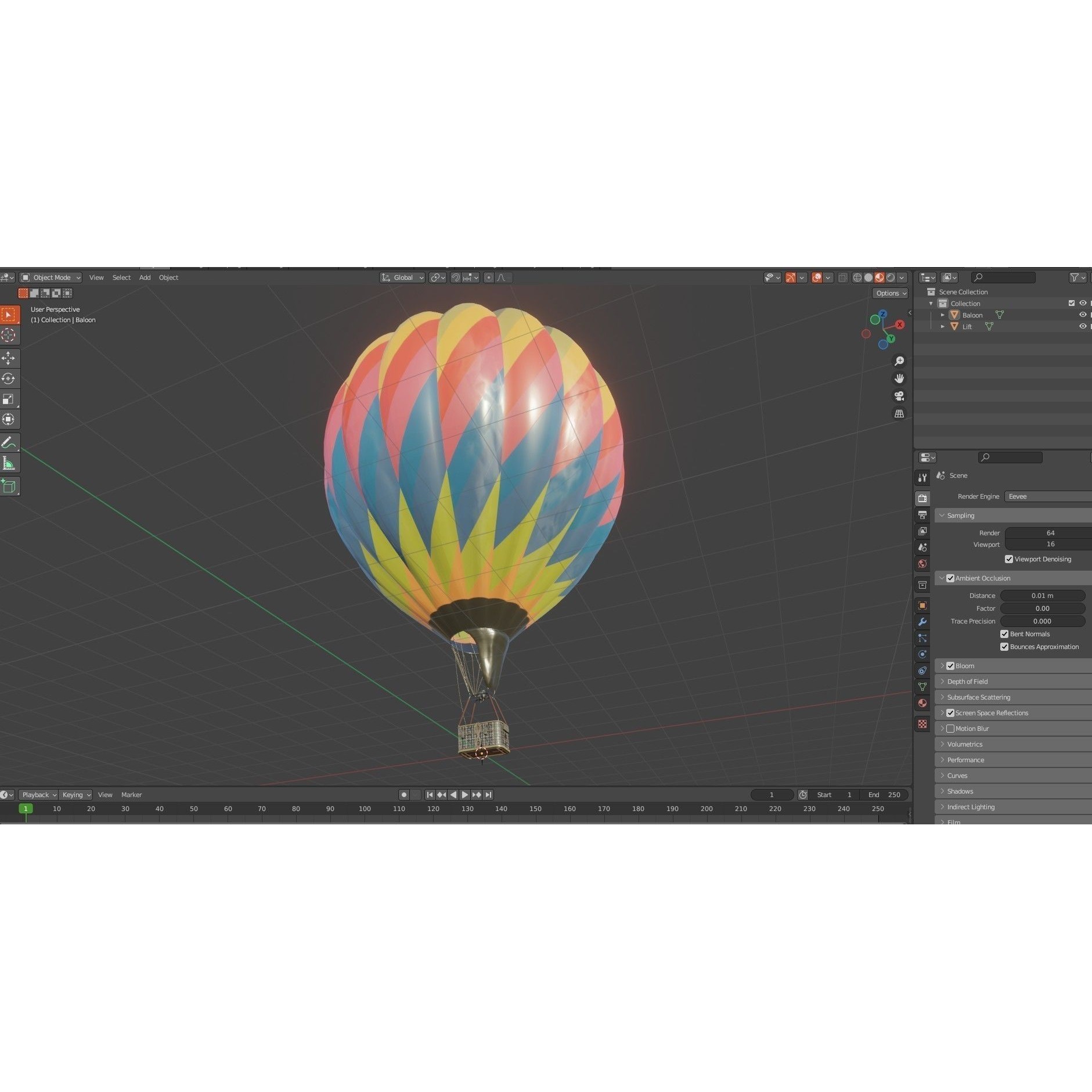 Hot Air Balloons - Low-Poly Game-Ready 3D Model - View 19