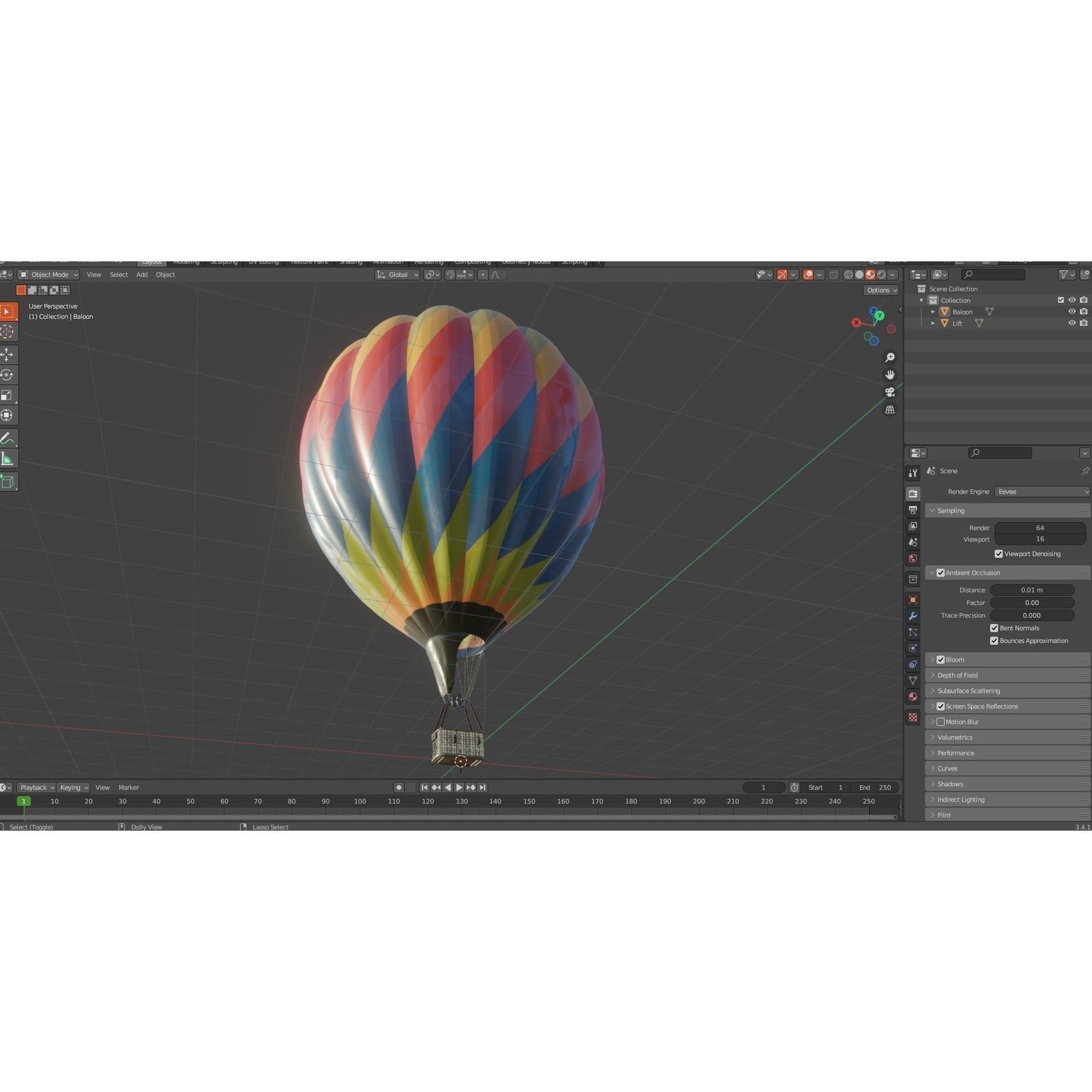Hot Air Balloons - Low-Poly Game-Ready 3D Model - View 20