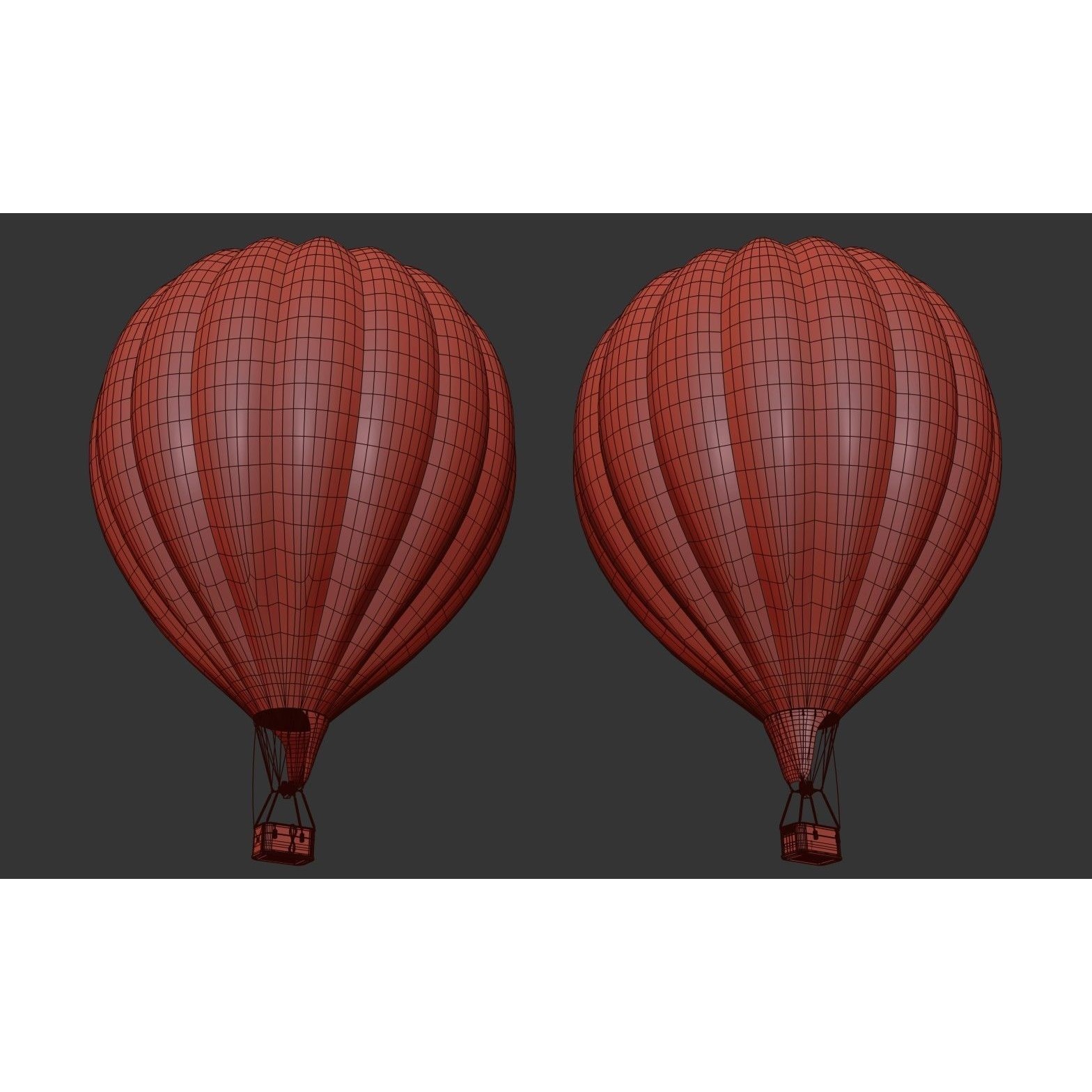Hot Air Balloons - Low-Poly Game-Ready 3D Model - View 22