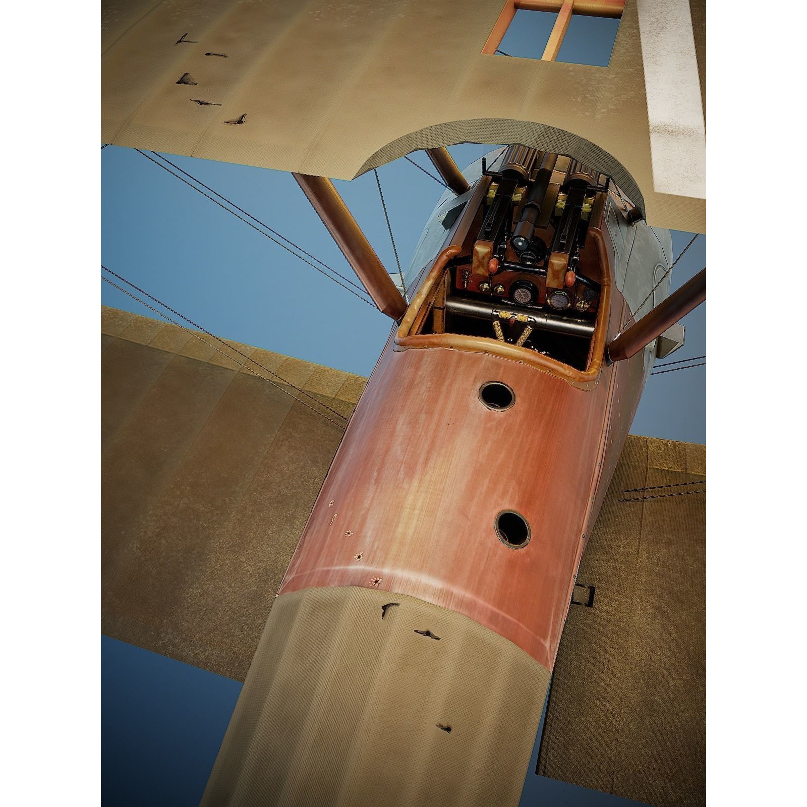Sopwith Camel - Low-Poly Game-Ready 3D Model - View 13