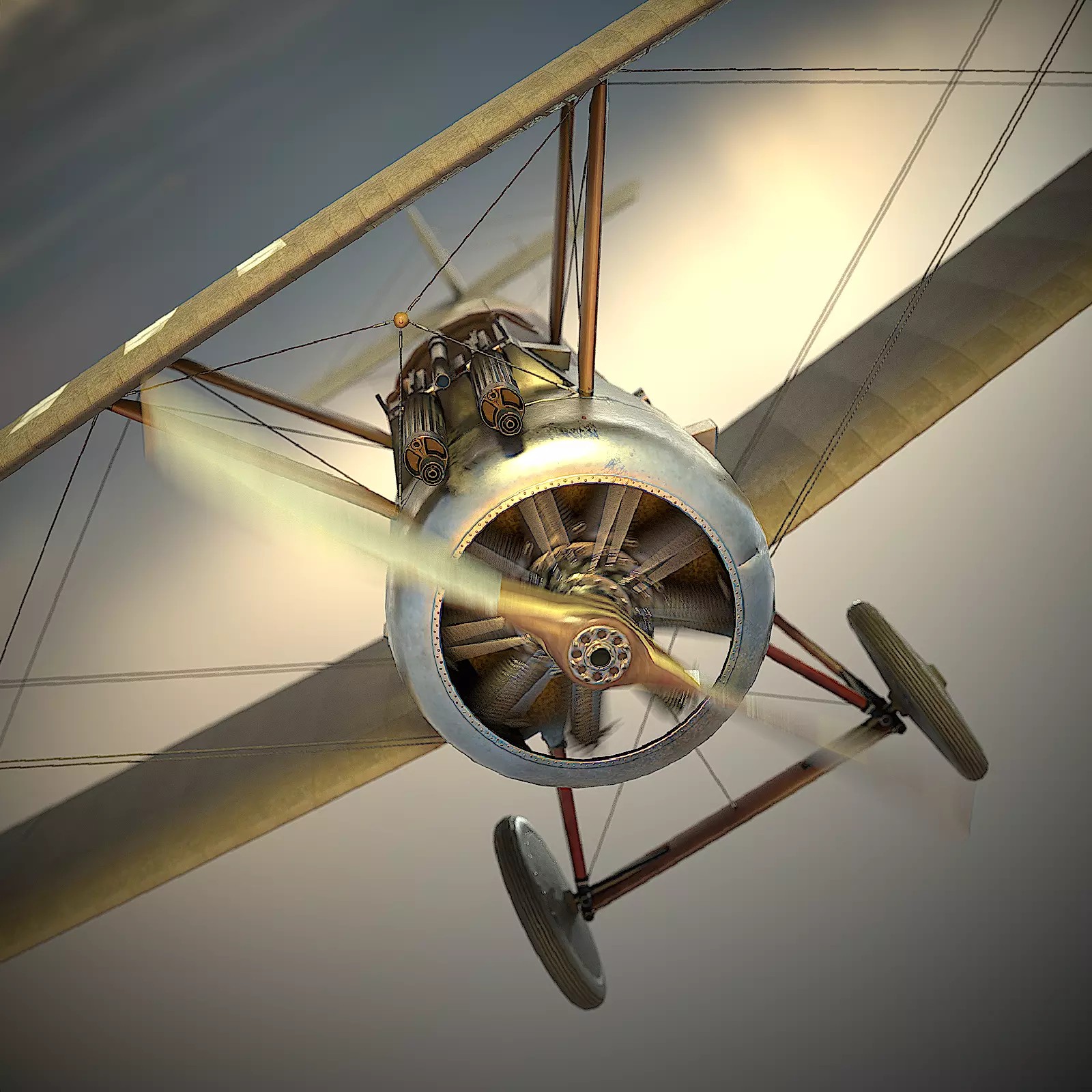 Sopwith Camel - Low-Poly Game-Ready 3D Model - View 2