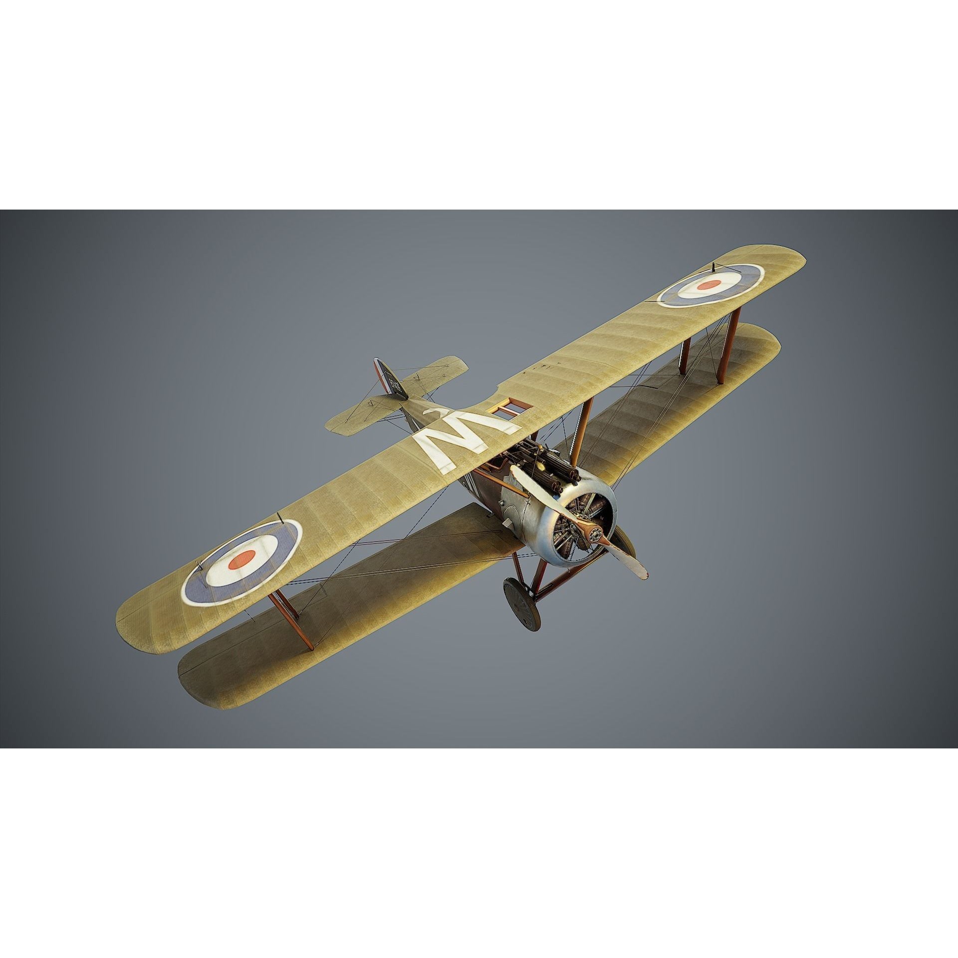 Sopwith Camel - Low-Poly Game-Ready 3D Model - View 3