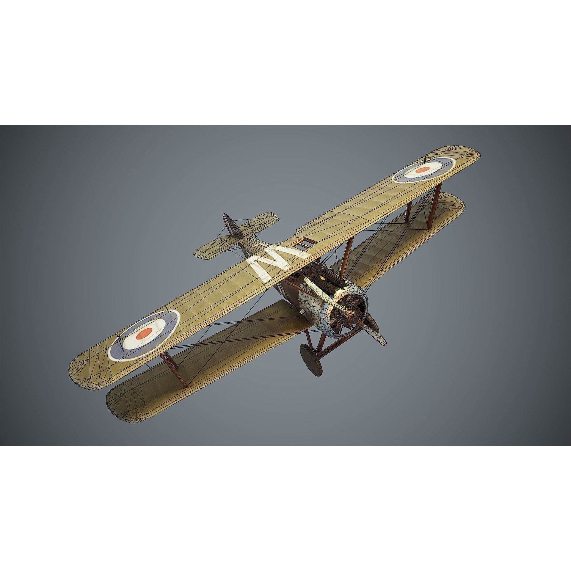 Sopwith Camel - Low-Poly Game-Ready 3D Model - View 4