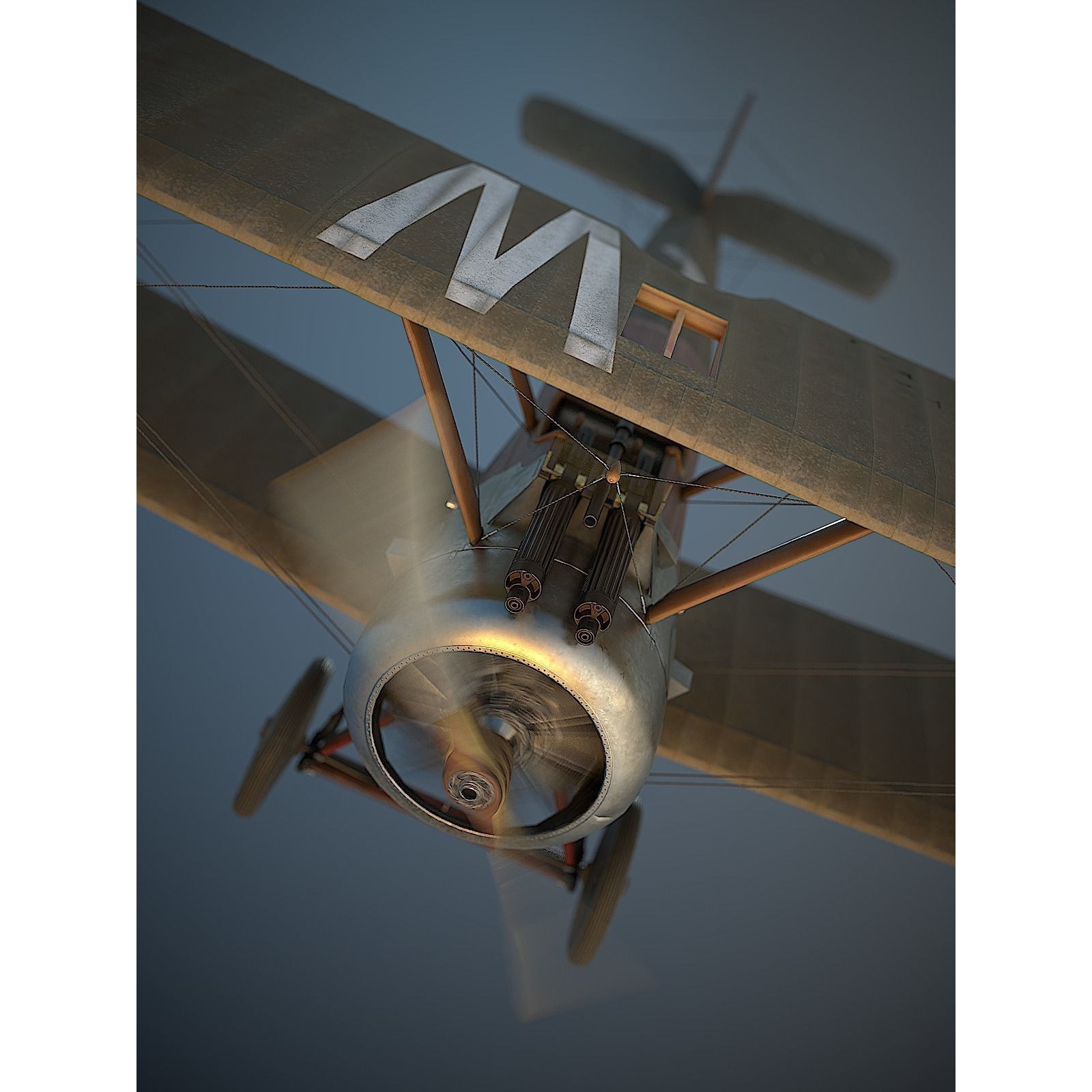 Sopwith Camel - Low-Poly Game-Ready 3D Model - View 6