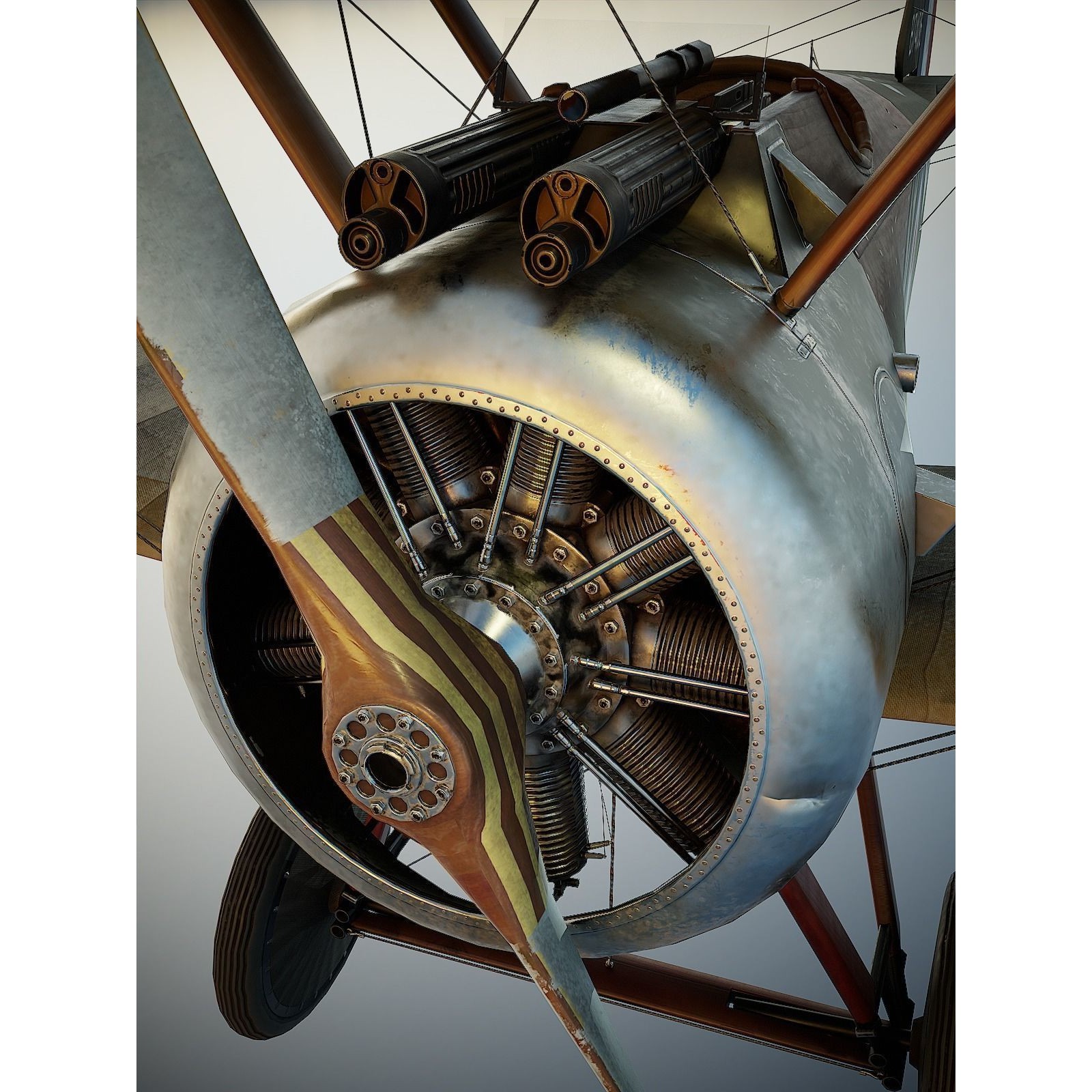 Sopwith Camel - Low-Poly Game-Ready 3D Model - View 7