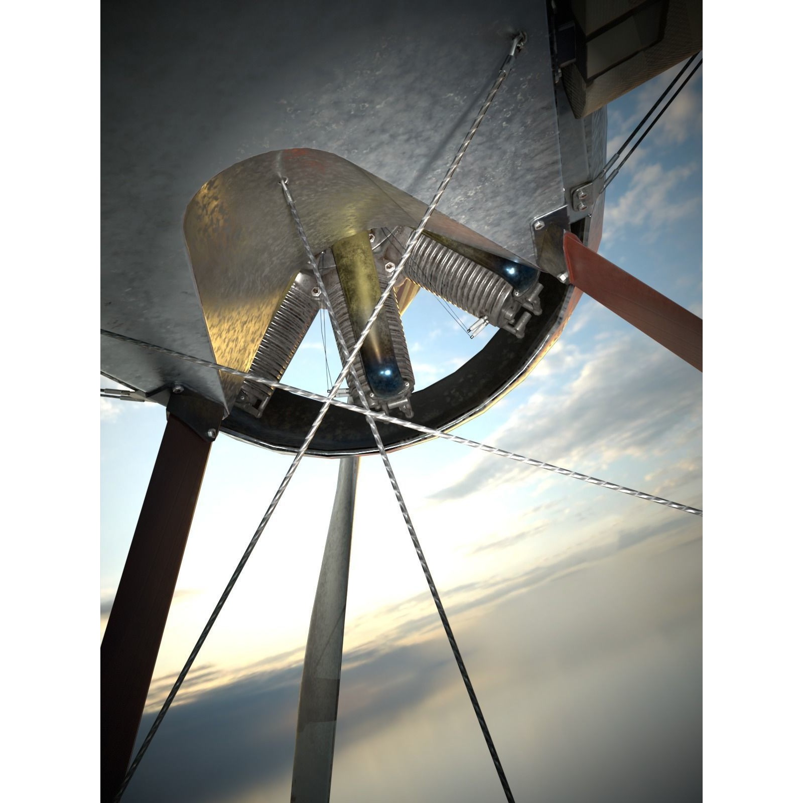 Sopwith Camel - Low-Poly Game-Ready 3D Model - View 8