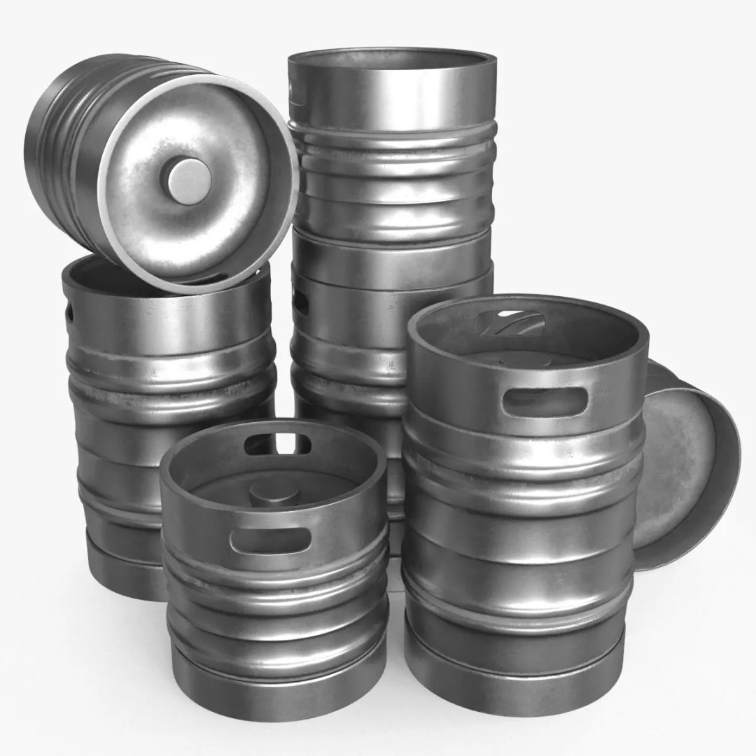 Beer Keg 3D Model – Low Poly PBR Asset, FBX, Blender - View 2