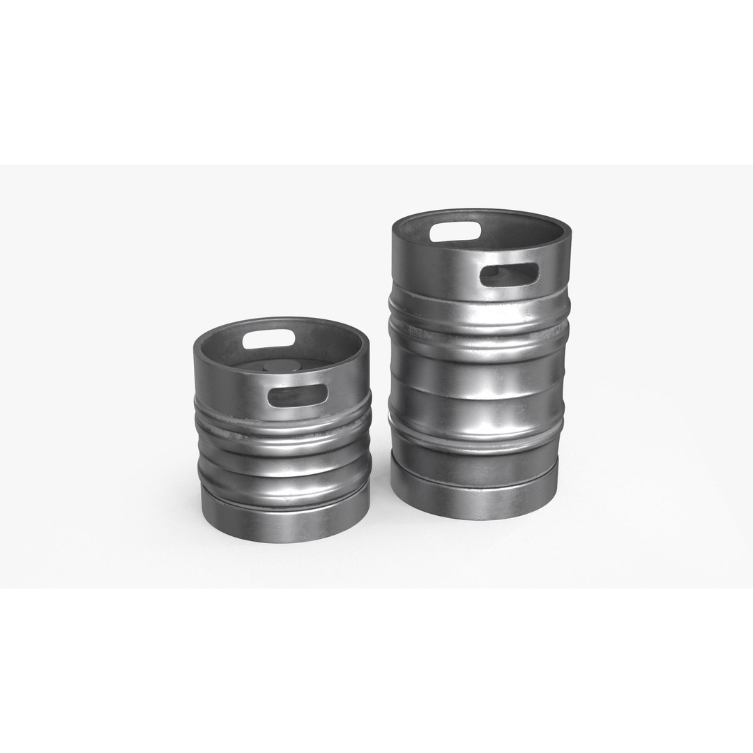 Beer Keg 3D Model – Low Poly PBR Asset, FBX, Blender - View 4
