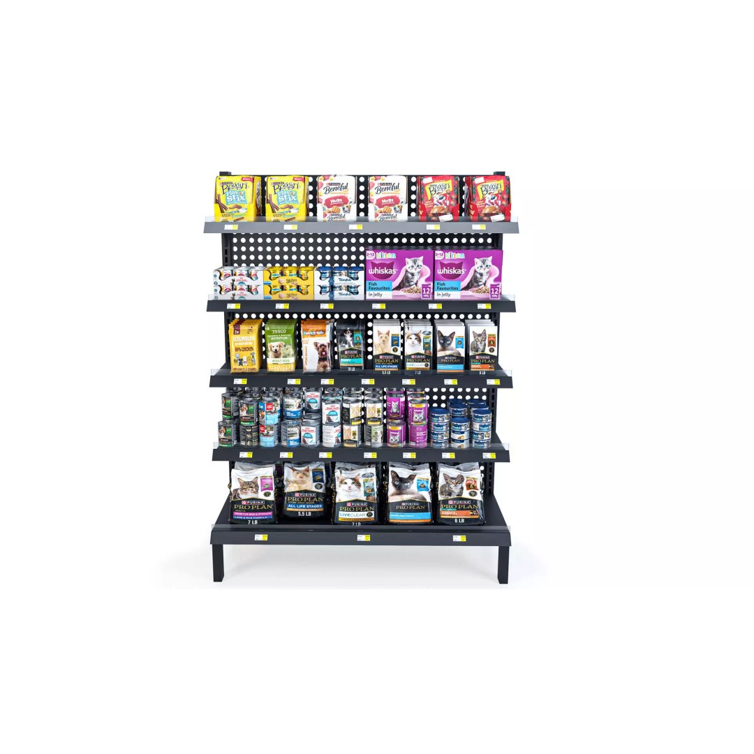 Pet Food Retail Shelf Stand 3D Model – Modern Display for Supermarkets - View 2