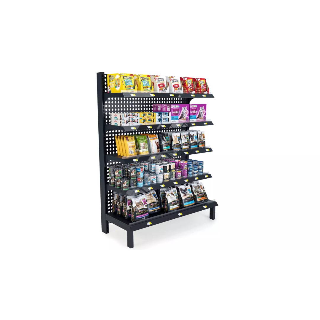 Pet Food Retail Shelf Stand 3D Model – Modern Display for Supermarkets - View 3