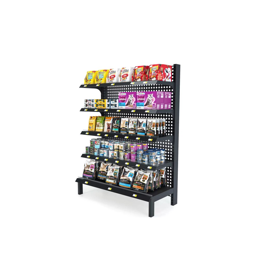 Pet Food Retail Shelf Stand 3D Model – Modern Display for Supermarkets - View 4