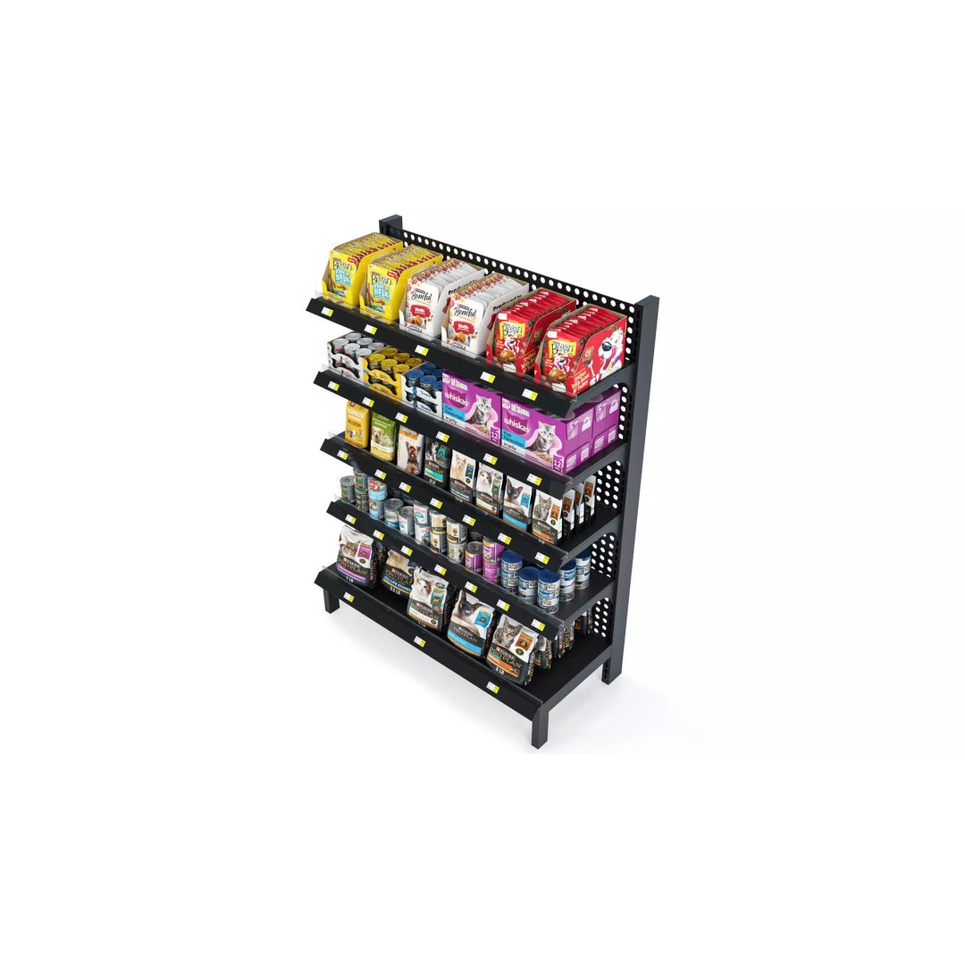 Pet Food Retail Shelf Stand 3D Model – Modern Display for Supermarkets - View 5