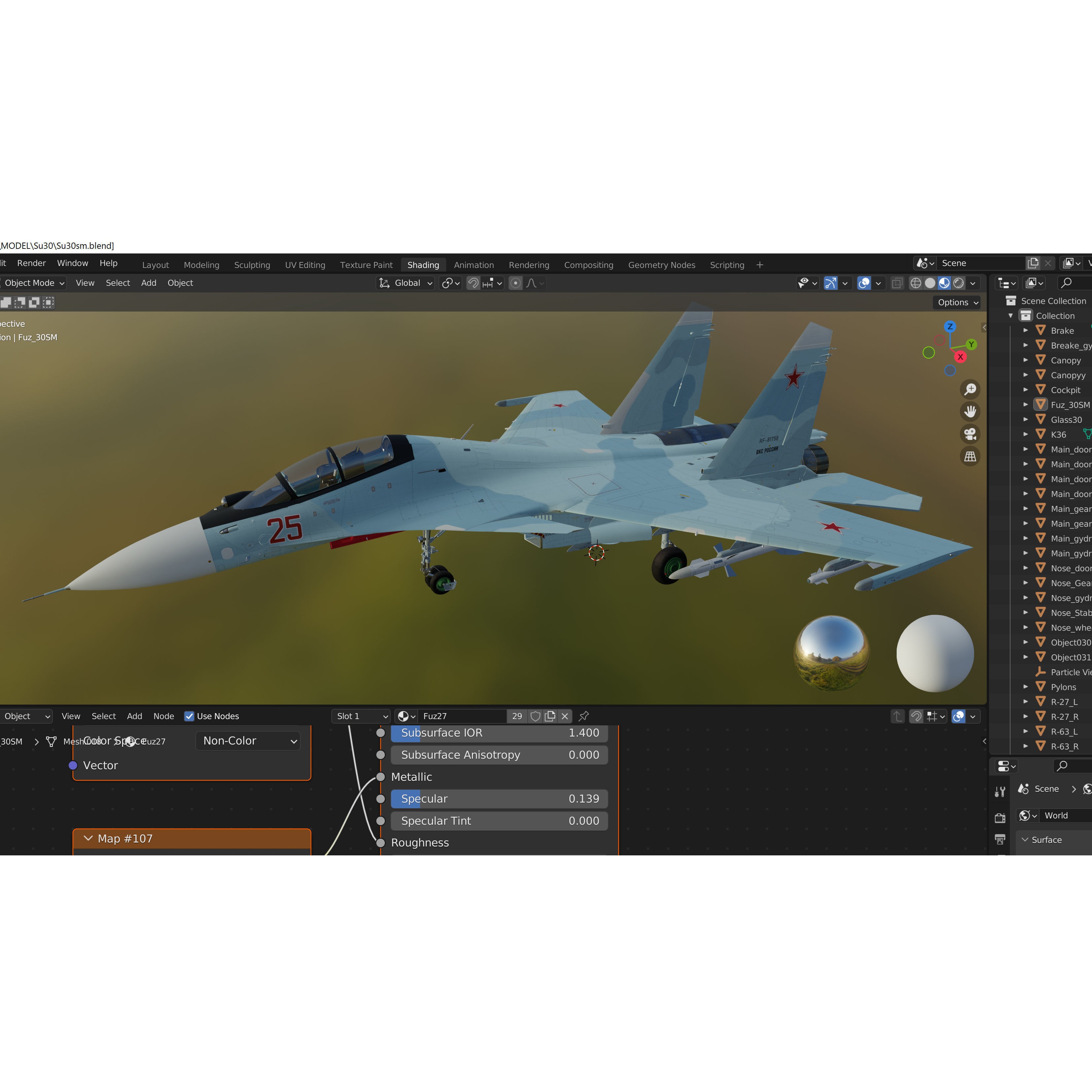 Sukhoi Su-30 - Game-Ready 3D Model - View 23