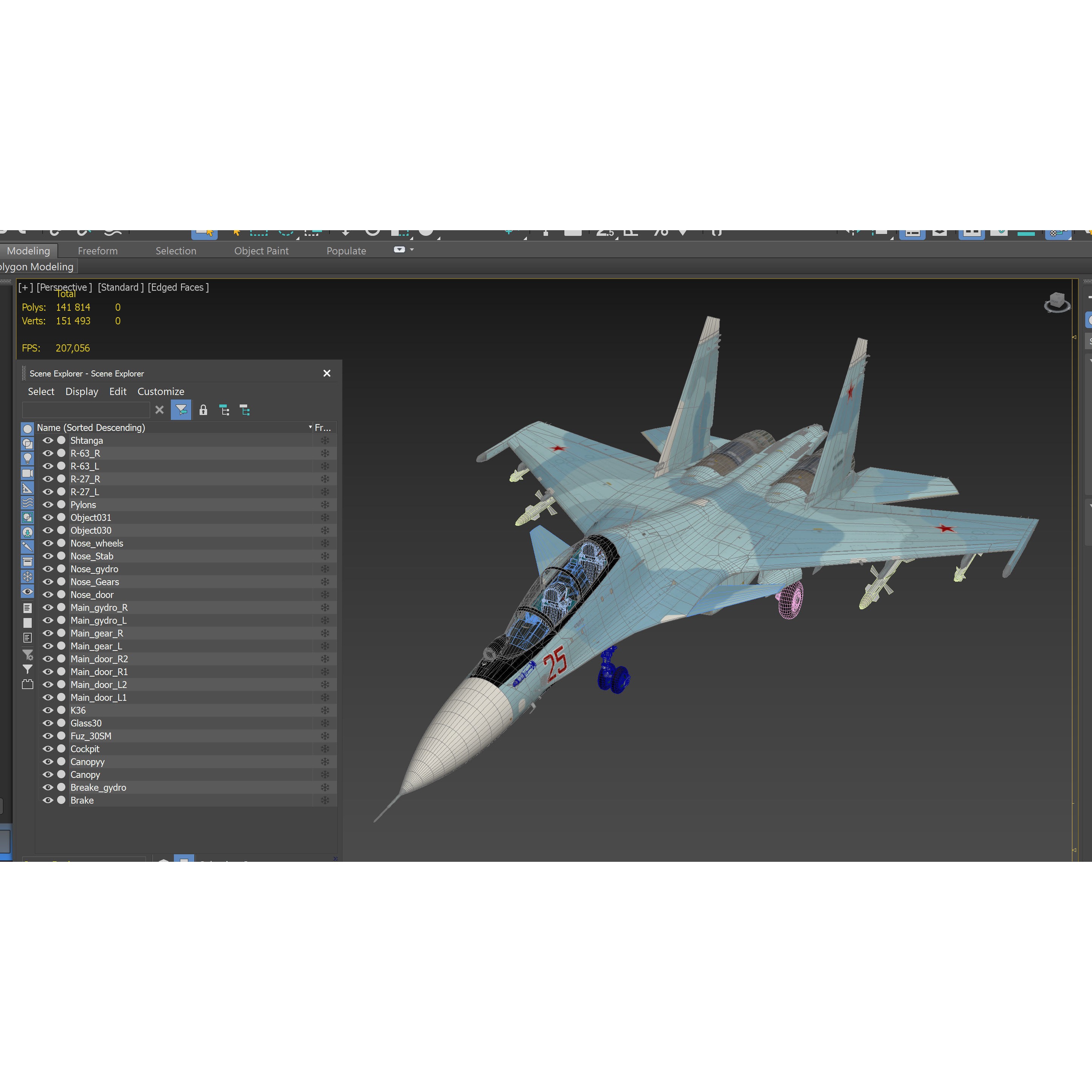 Sukhoi Su-30 - Game-Ready 3D Model - View 25