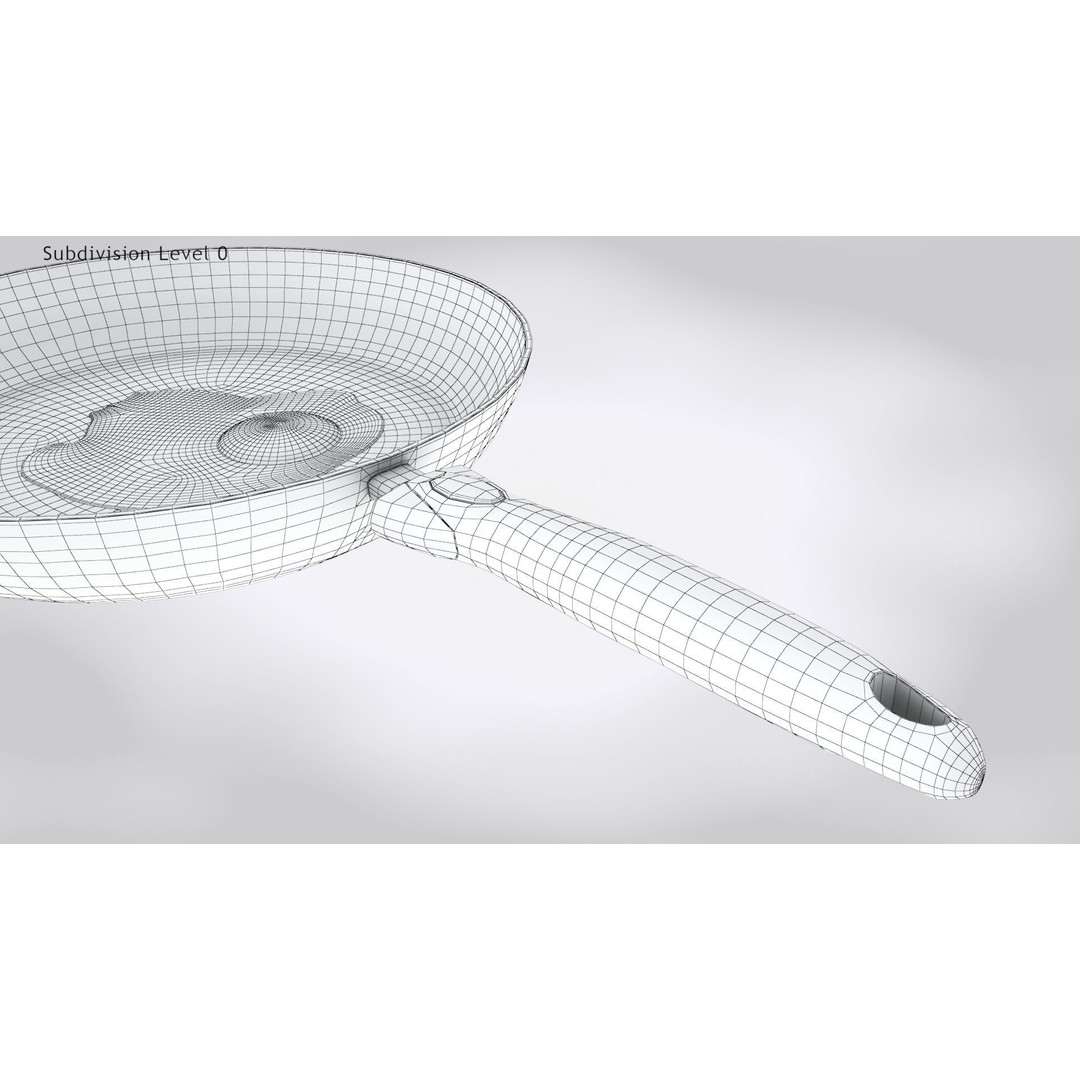 Pan 3D Model – Low Poly Kitchen Utensil with Fried Egg, FBX - View 11