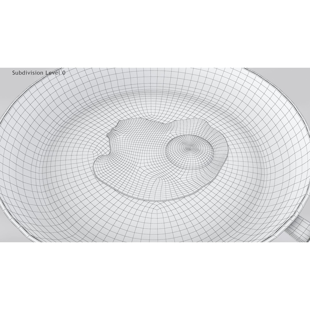 Pan 3D Model – Low Poly Kitchen Utensil with Fried Egg, FBX - View 13