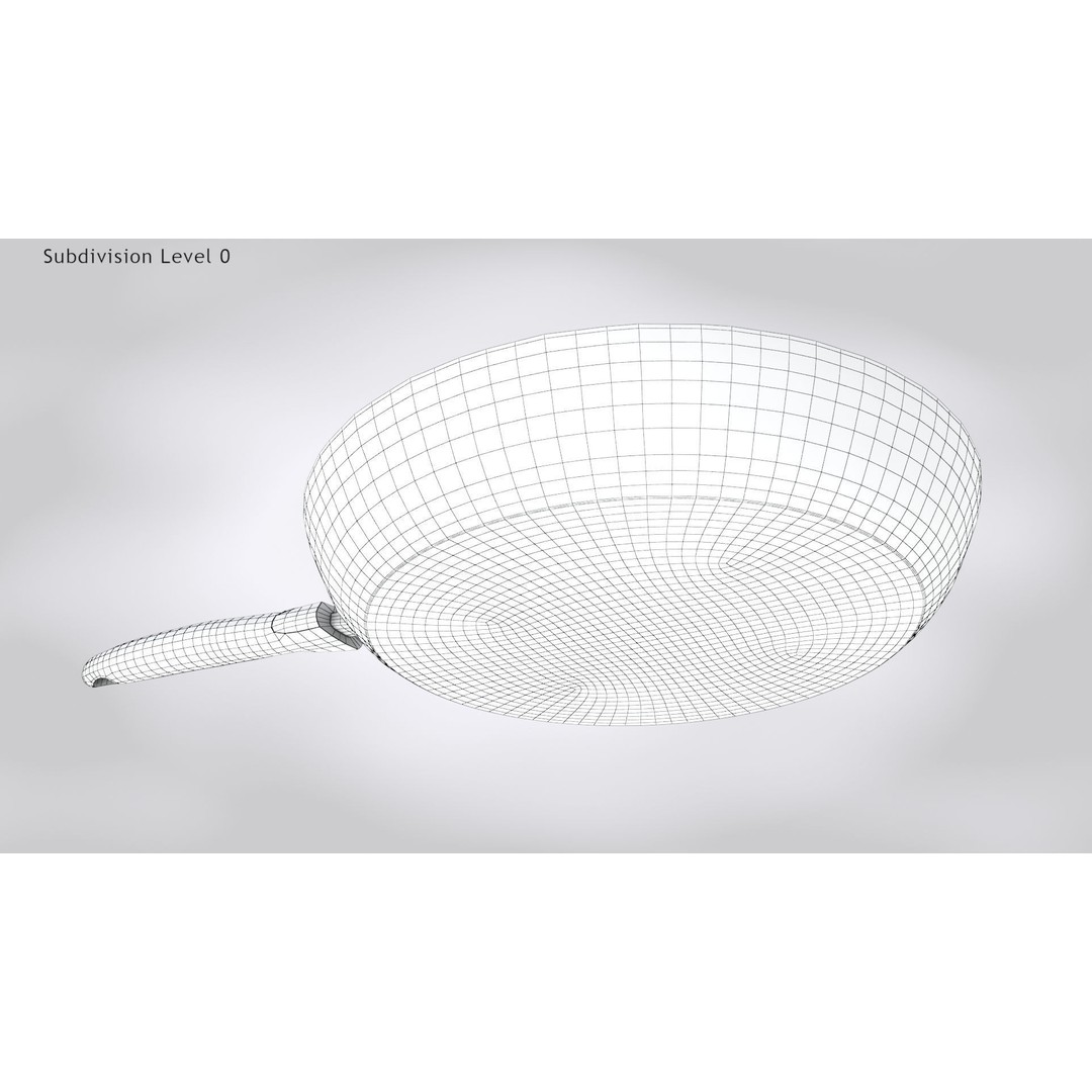 Pan 3D Model – Low Poly Kitchen Utensil with Fried Egg, FBX - View 15