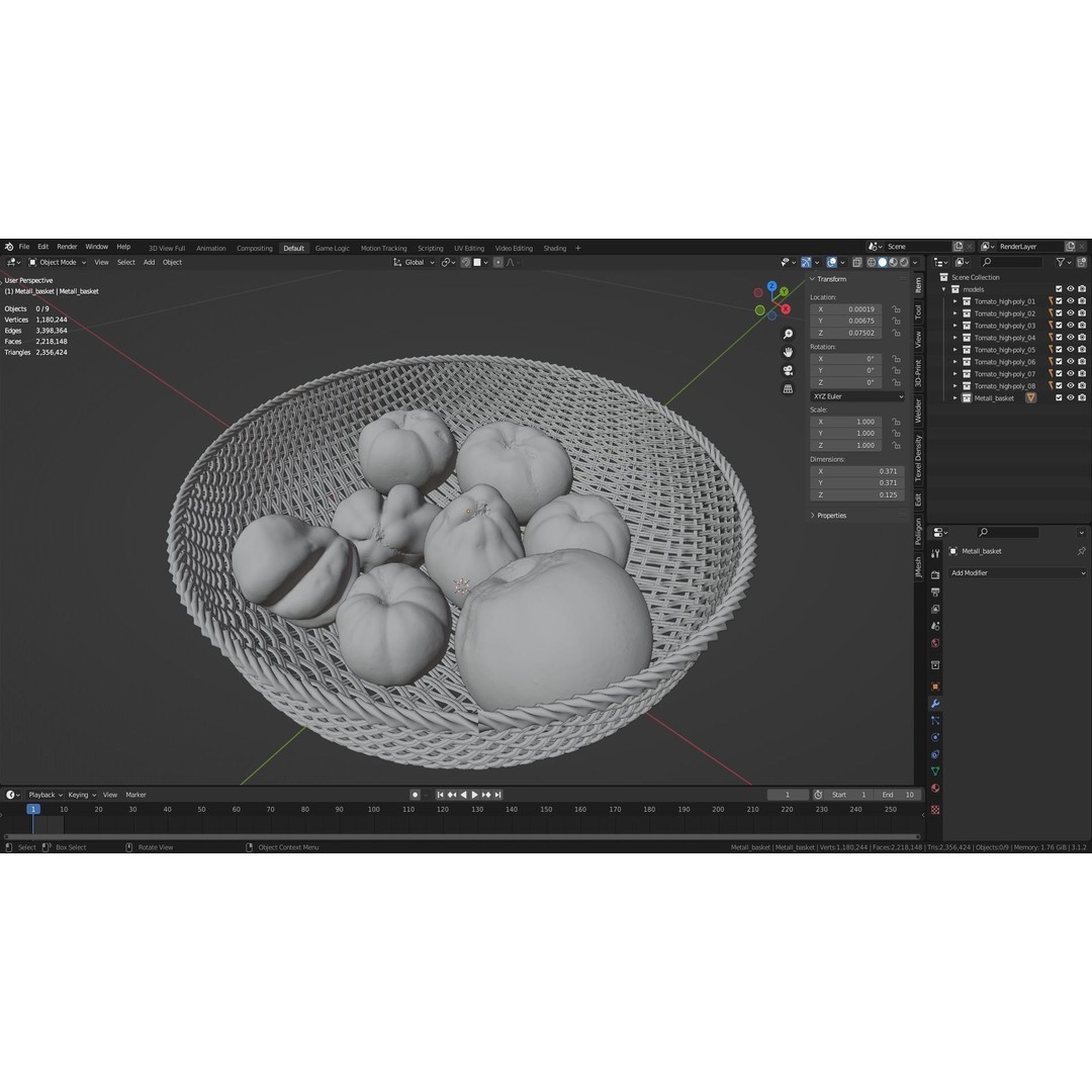 Tomatoes Collection 3D Model – High Poly Photorealistic Asset, FBX, OBJ