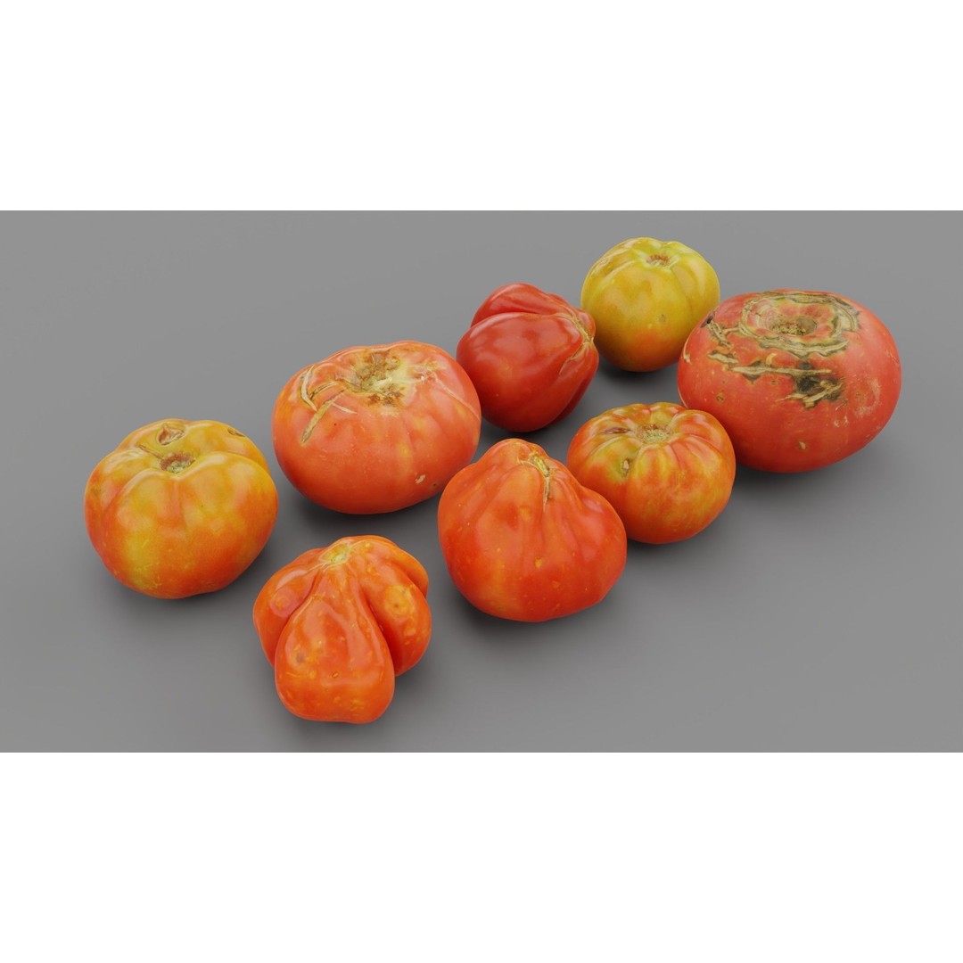 Tomatoes Collection 3D Model – High Poly Photorealistic Asset, FBX, OBJ - View 5