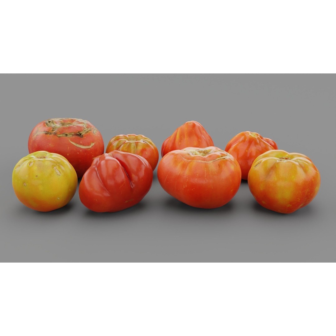 Tomatoes Collection 3D Model – High Poly Photorealistic Asset, FBX, OBJ - View 8