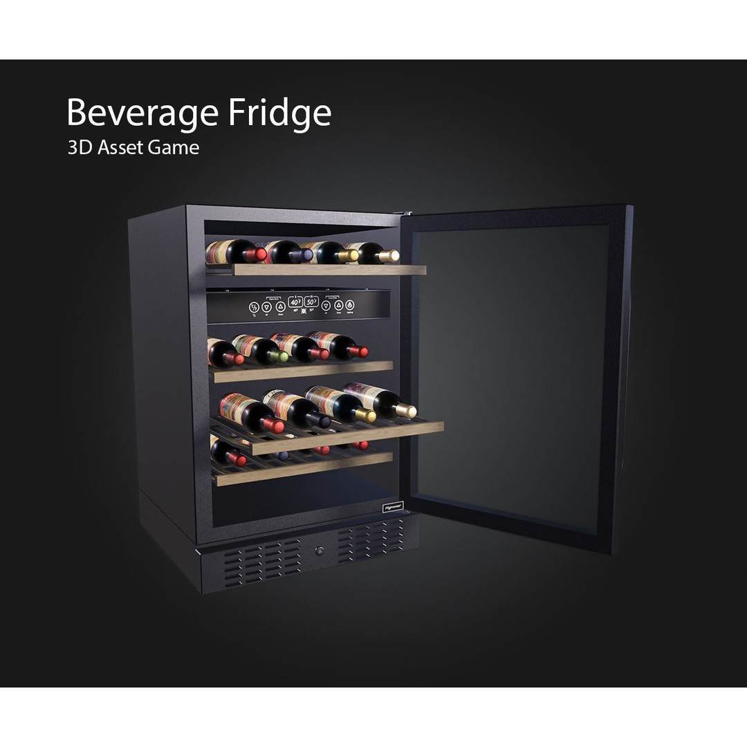 Beverage Fridge 3D Model – Low Poly Game Asset, FBX, OBJ, Blender - View 10