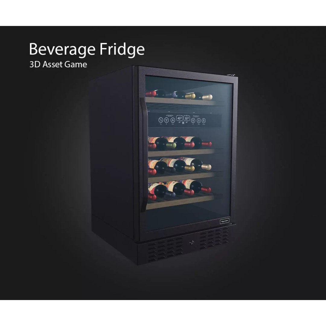 Beverage Fridge 3D Model – Low Poly Game Asset, FBX, OBJ, Blender - View 2