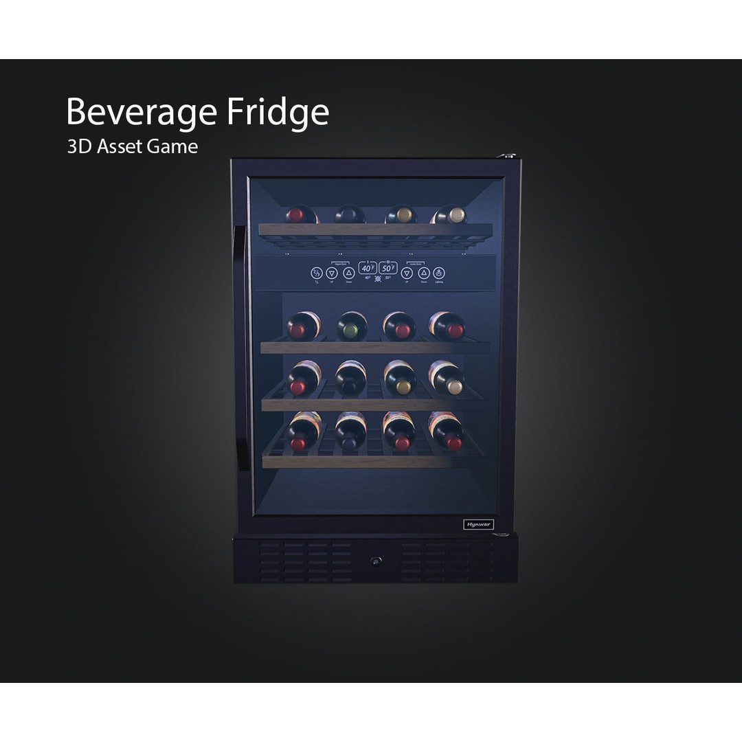Beverage Fridge 3D Model – Low Poly Game Asset, FBX, OBJ, Blender - View 5